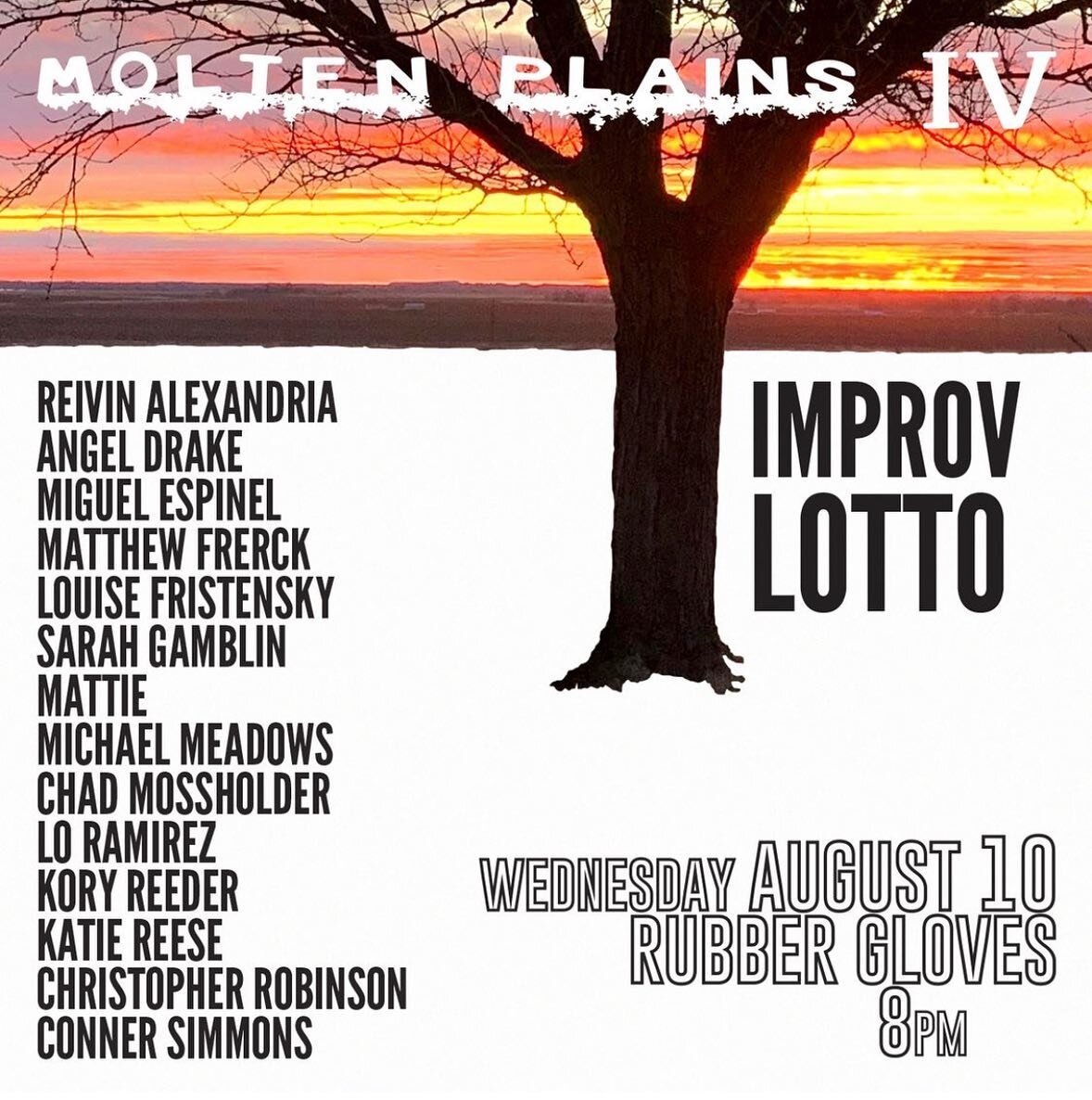 One week from today at @rgrsdentontx 

Playing my first improv lotto for Molten Plains IV and I am psyched! Catch some bass sounds by yours truly alongside an undecided group consisting of the very special talents listed above. Very much looking forw