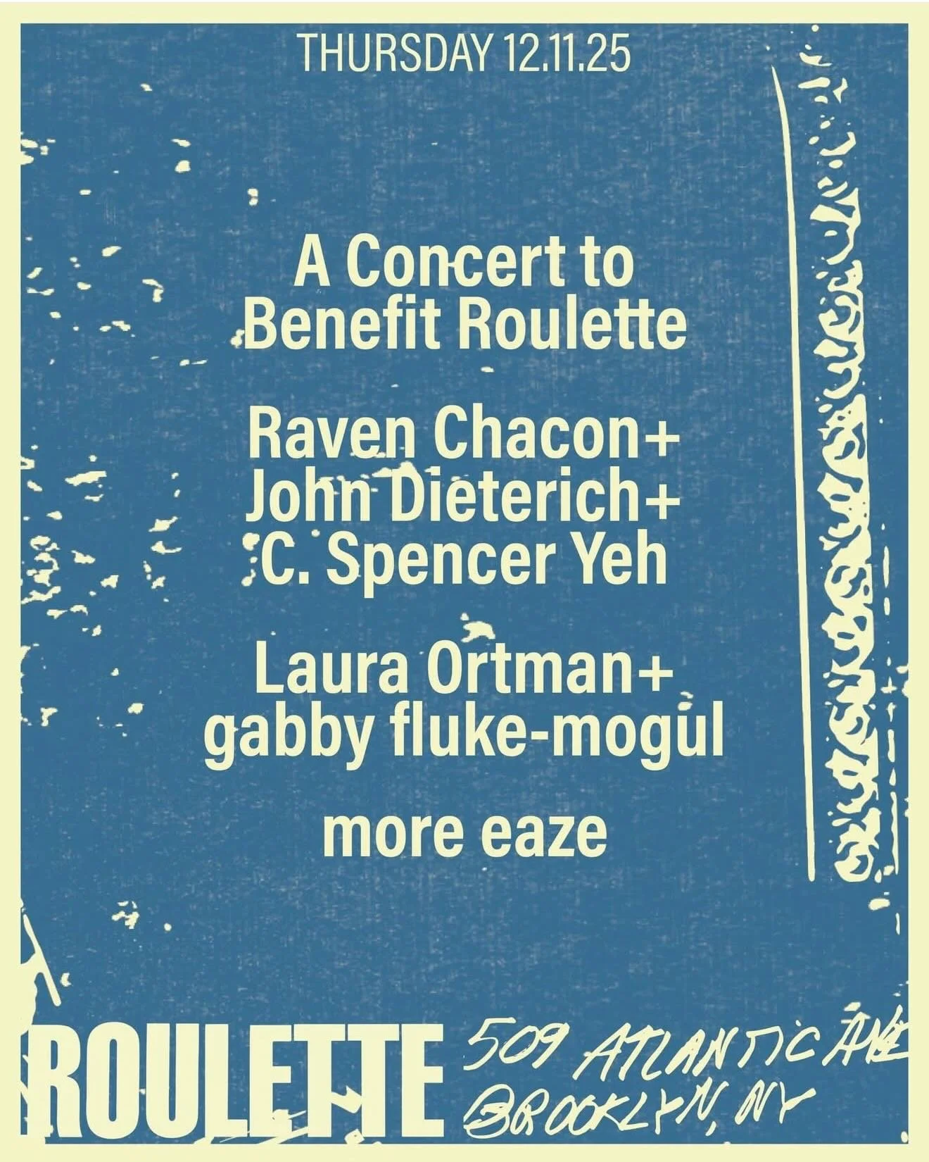 incredibly excited to be a part of this show at @roulette_intermedium this Thursday!!!

playing in the @more_eaze band once again with @alicedoescomputermusic &amp; @adelyn.strei 

opening the night for @ortwoman + @flukemogul and @ravenchcn + @johnd