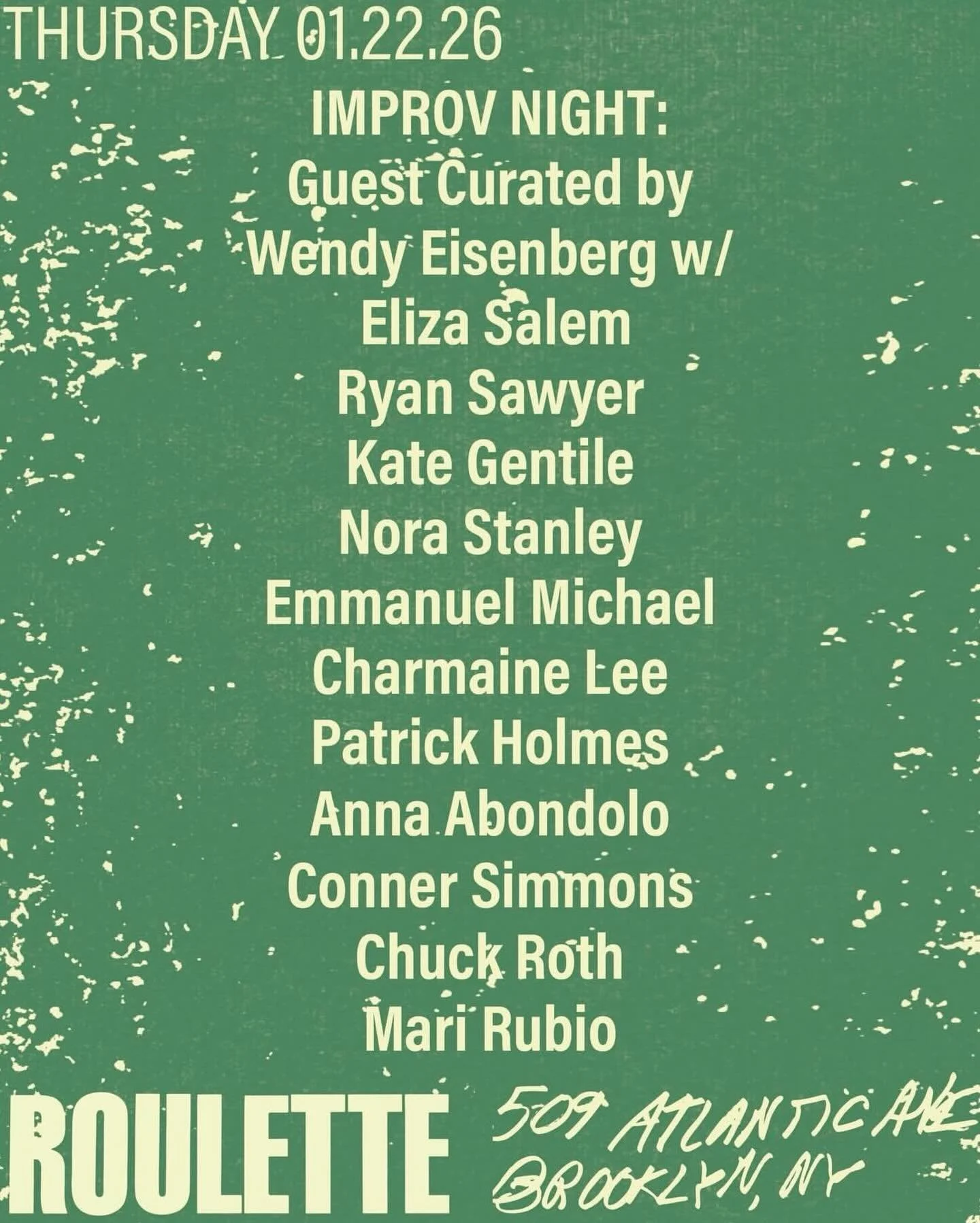 TONIGHT at @roulette_intermedium curated by @wendyeyes 

sooo stoked about this

there are still tickets, come hang out <3