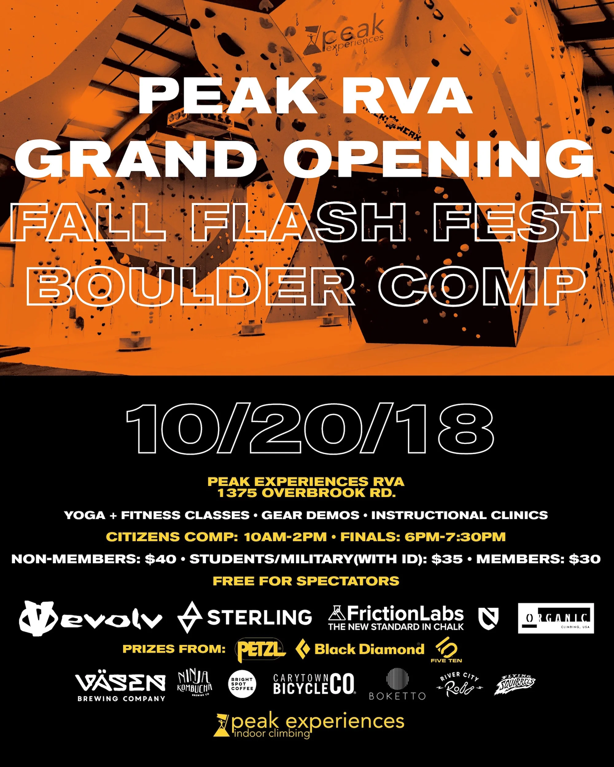 PEAK RVA GRAND OPENING & FALL FLASH FEST!! 10/20 — Peak Experiences