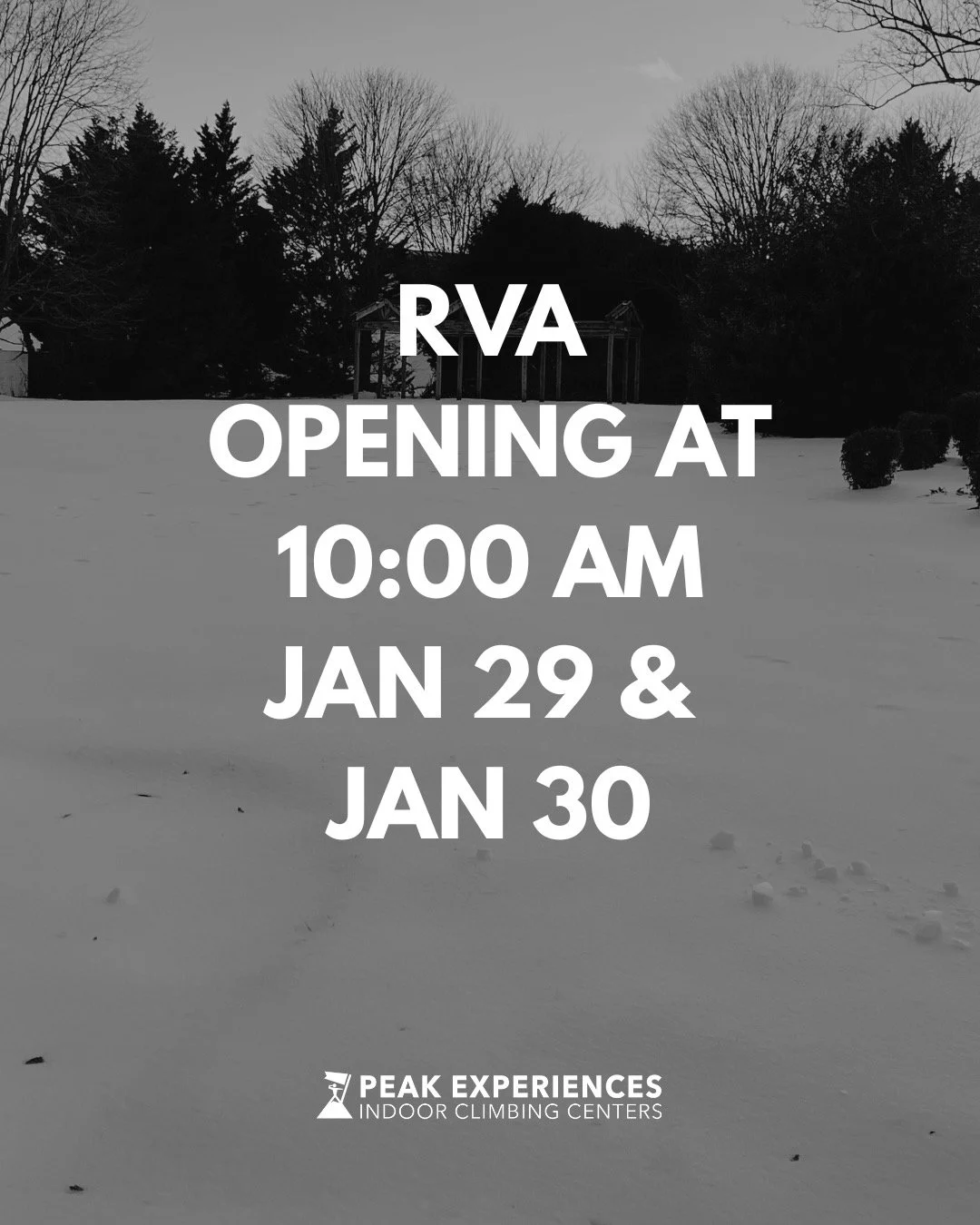 🚨ANOTHER UPDATE🚨 Peak RVA will be opening late at 10:00 AM both Thursday and Friday this week! Overbrook is still very icy, so we want to give our staff plenty of daylight to make it to the gym. Midlo will have regular hours both days. Thank you fo