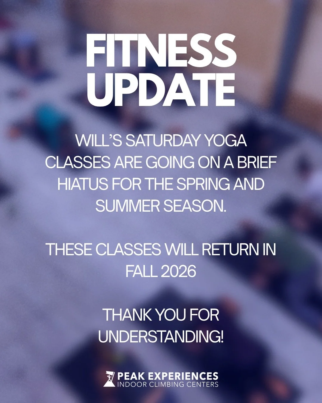 Head's up, y'all‼️ The Core Flow and Yoga for Climbers classes are going on a seasonal hiatus; they'll be offered again in the fall. We'll still have yoga at Midlo on Saturday mornings (just not tomorrow, sorry 😖) Thank you for understanding!

#peak