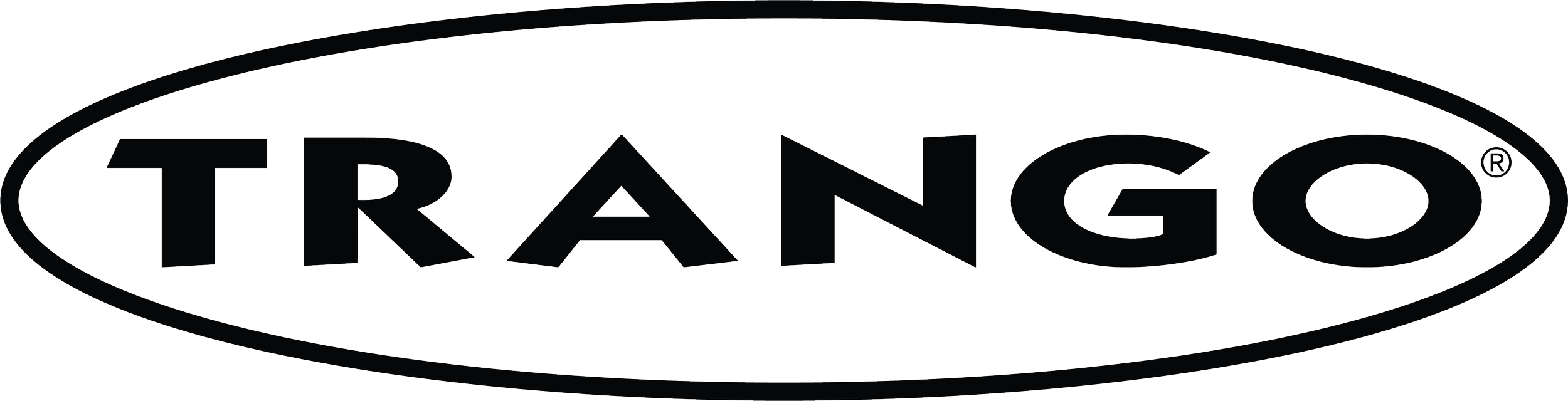 Black and white logo with the word "TRANGO" in bold, uppercase letters inside an oval outline.