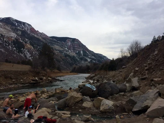 Colorado folk hangin’ out at Penny Hot Springs.