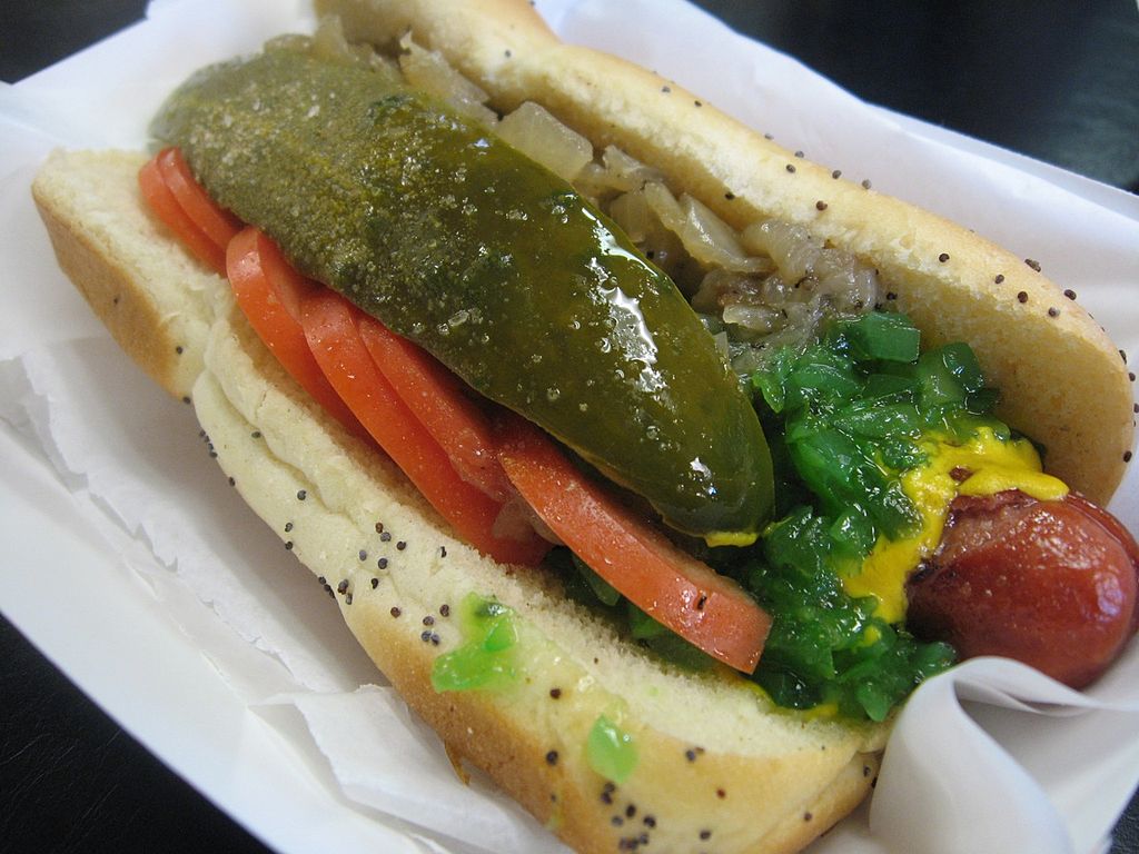 Classic Chicago-style Hotdog. Photo by Arnold Gatilao.