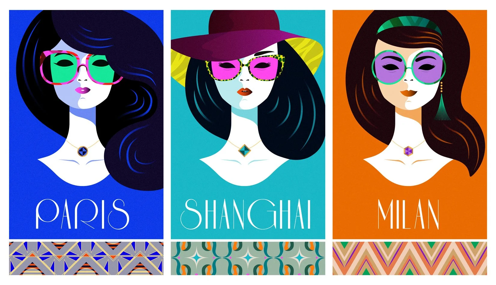 Glasses, fashion, pattern, Paris, ShangHai, Milan