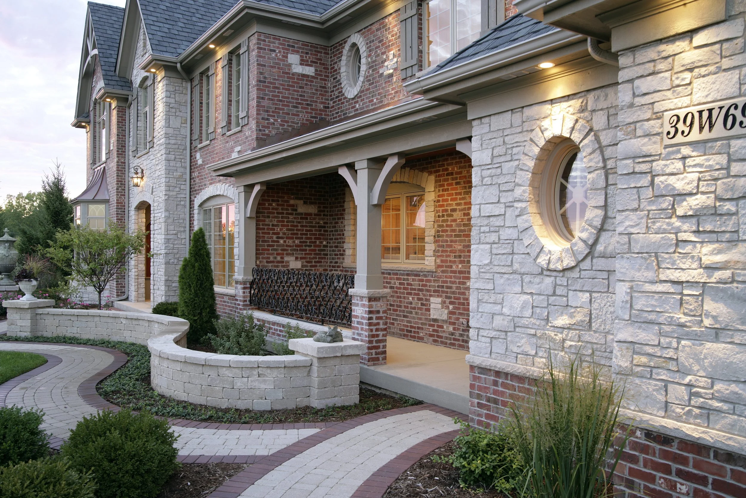 Prairie Lakes Custom Home by Southampton. St. Charles IL 60175. Brick and Stone Combination.