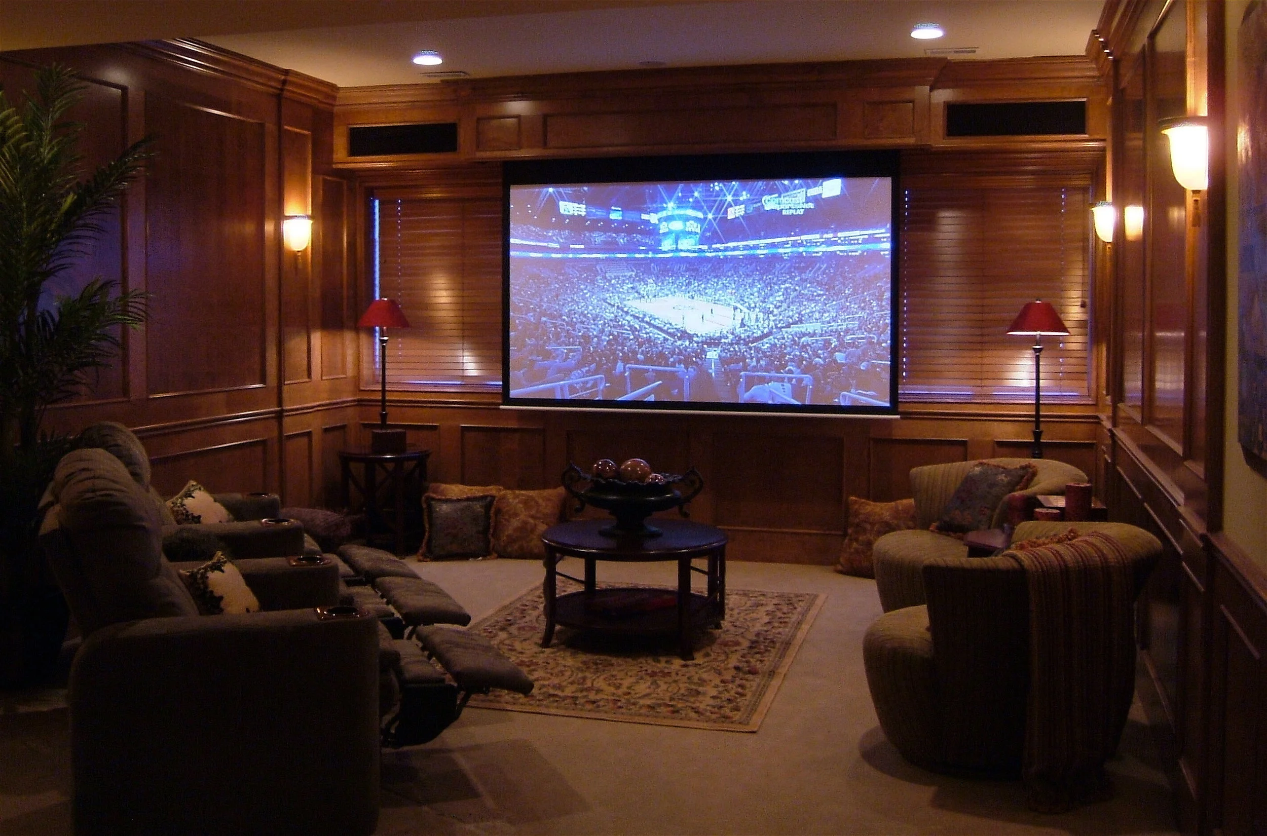 Open Theater Room in this Naperville IL. Custom Finished Basement 