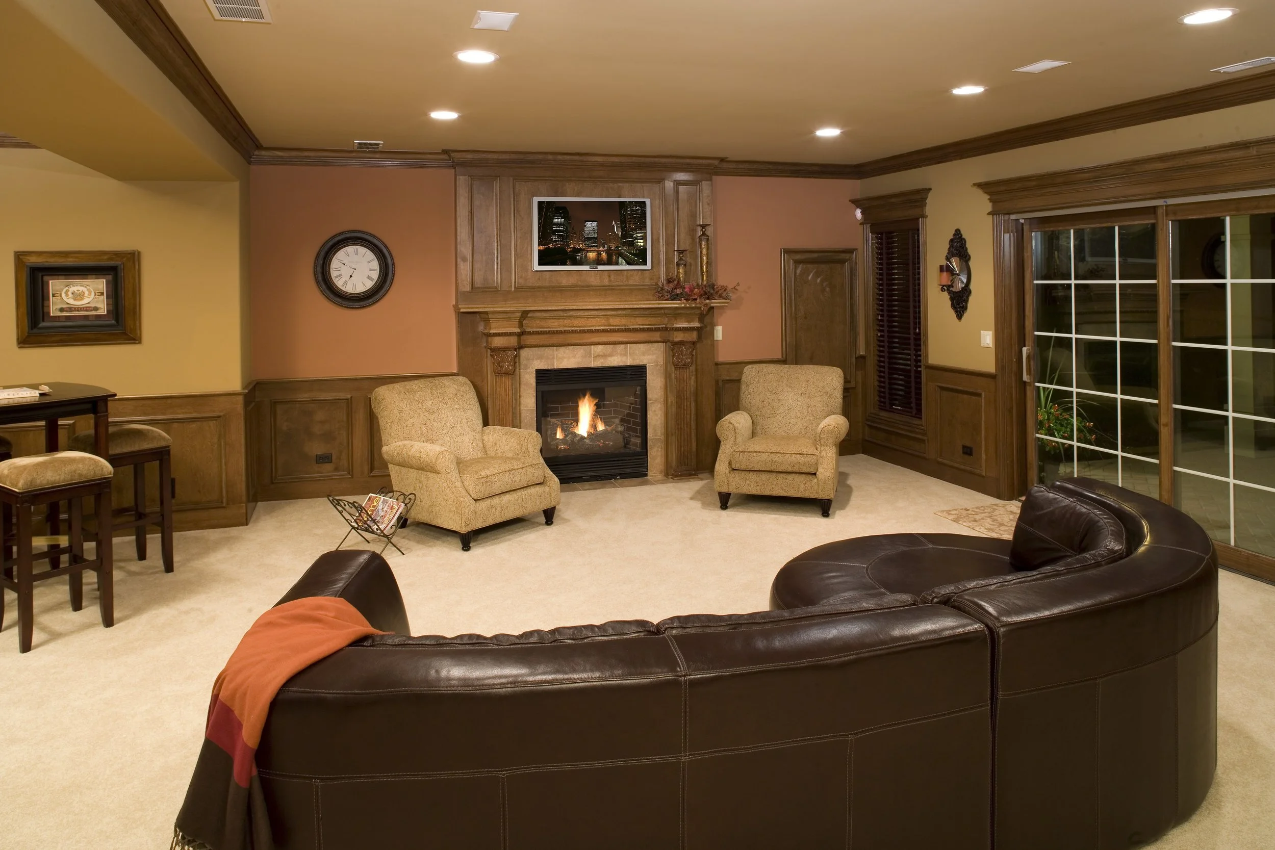 Townhome Finished Walkout Basement in St. Charles IL. Custom Remodeled Basements