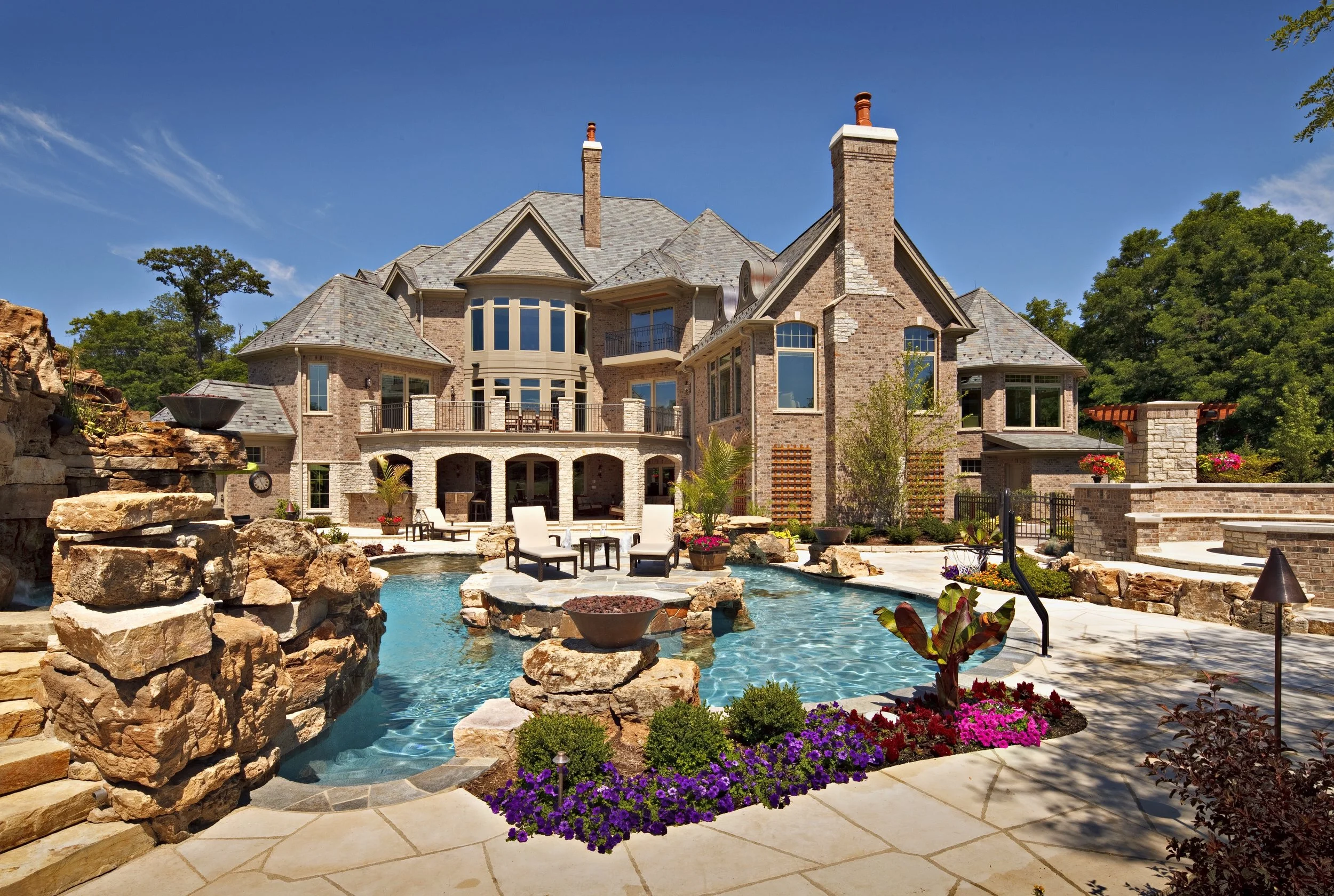 Custom Home & Pool by Southampton Builders LLC.  Dream Pools & Firepits.