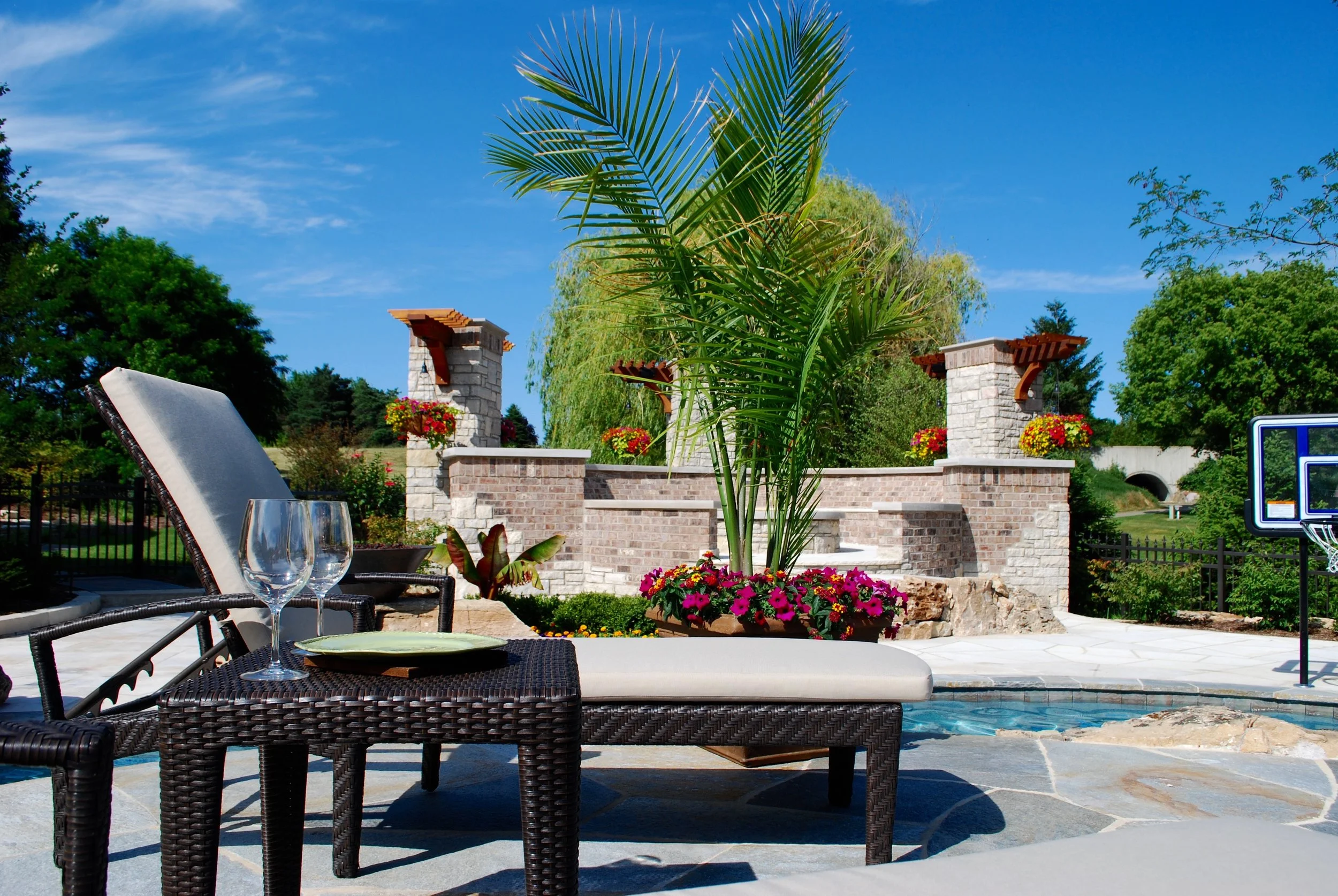 Custom Outdoor Stone Fire Pit by Southampton Builders LLC. Geneva IL 60134