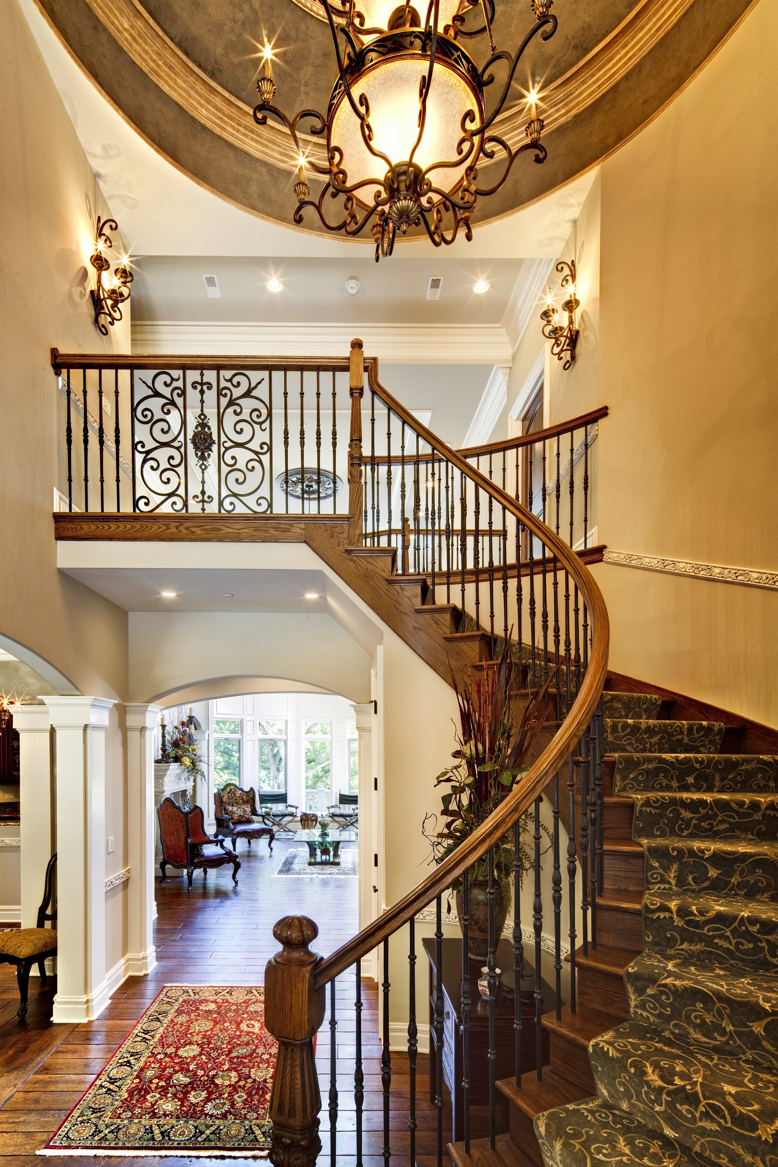 CUSTOM CURVED FOYER STAIRCASE 