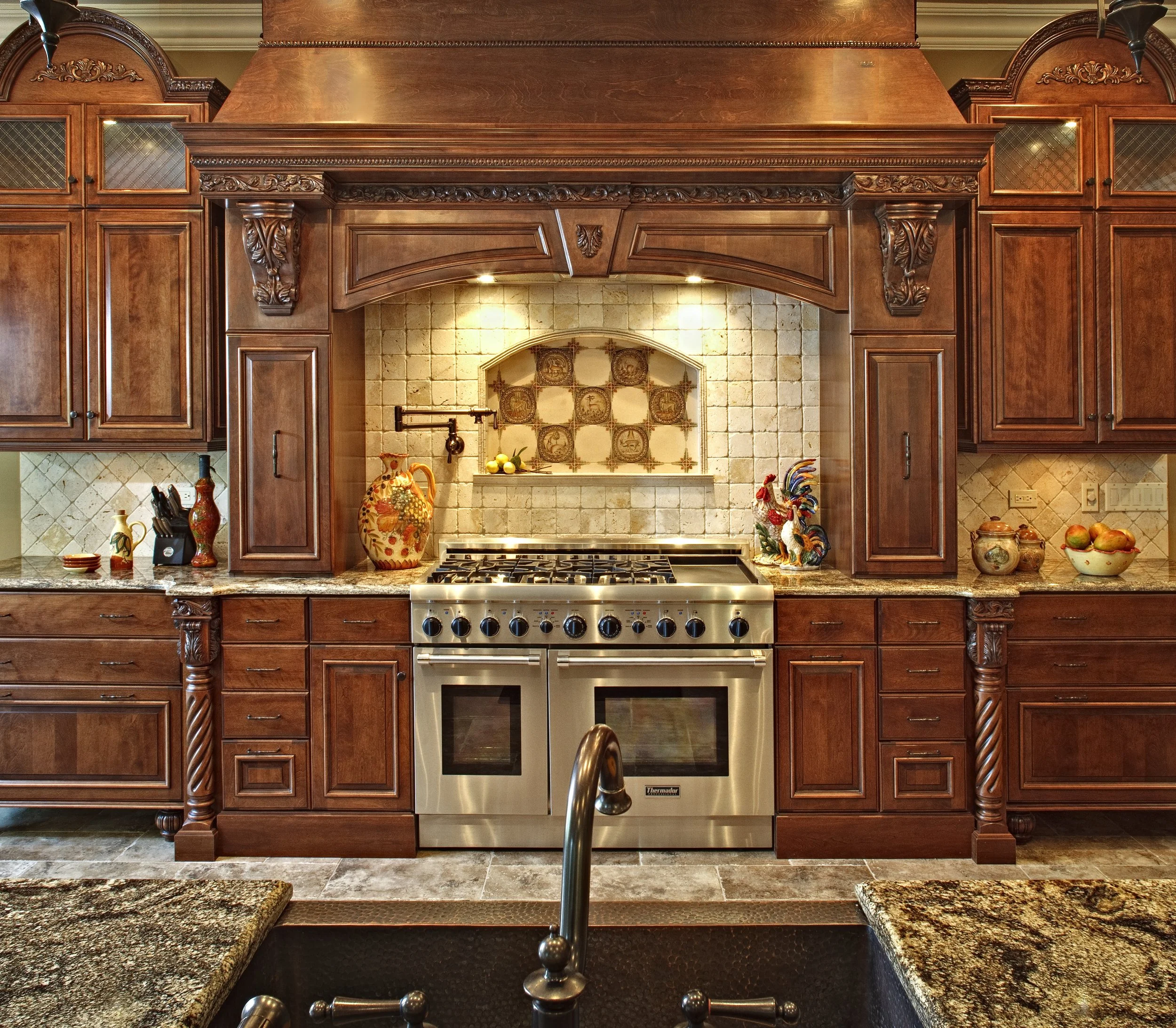 Custom Hand Carved Kitchen Hood