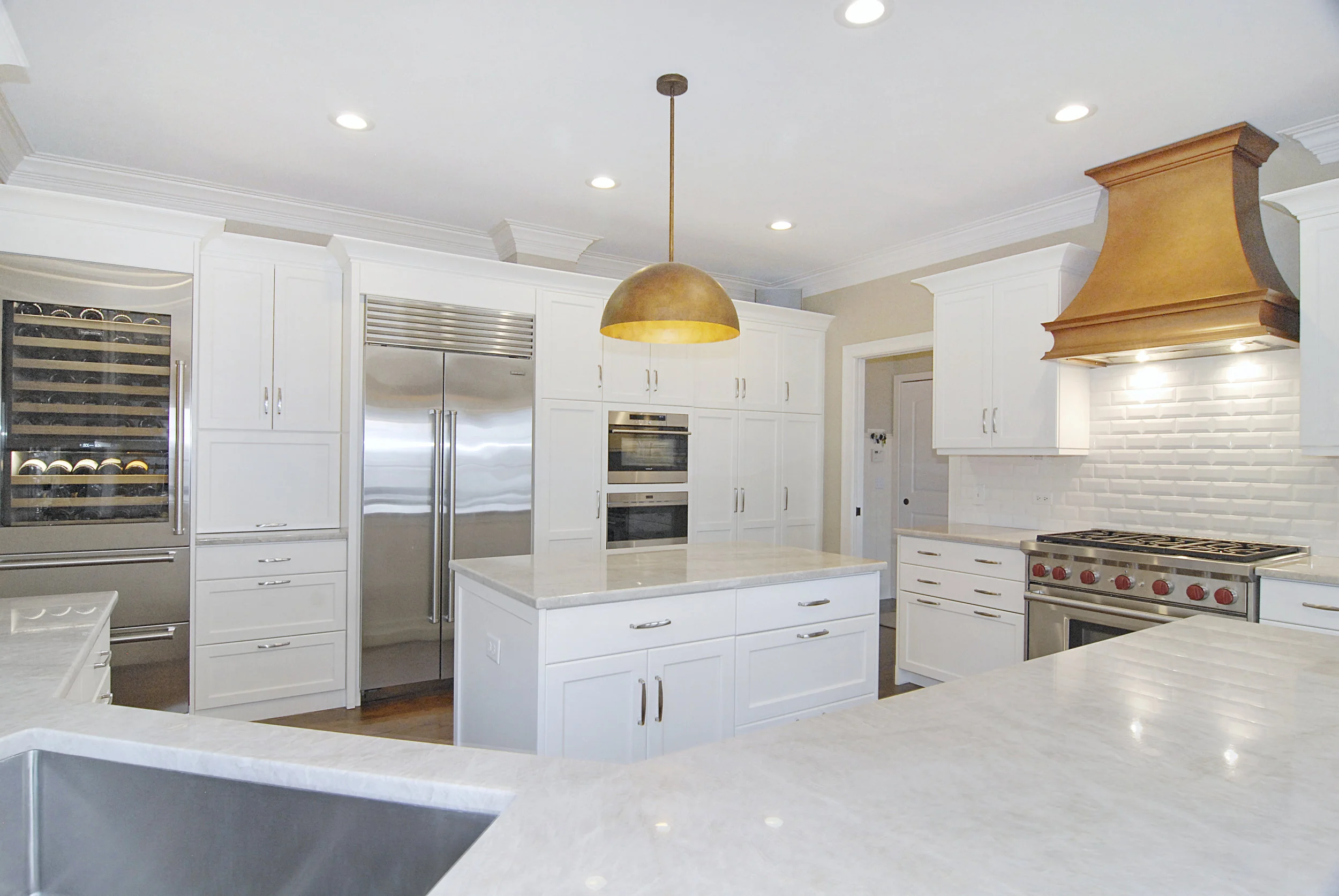Custom Kitchen Remodel with Copper Hood &amp; Iceberg Quartzite 