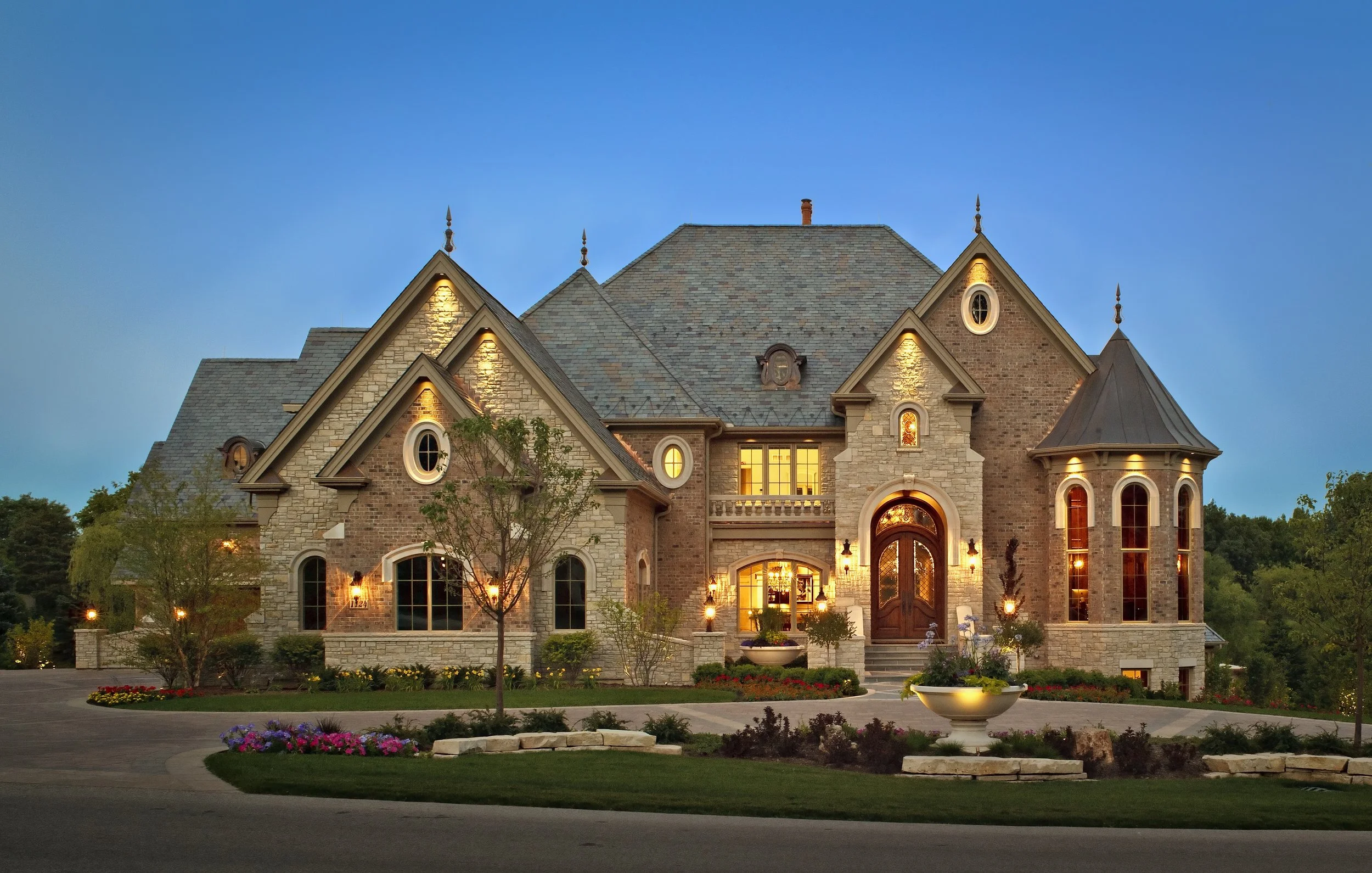 CUSTOM DREAM HOUSE WITH SLATE ROOF, TURRET IN LIBARY &amp; COPPER DORMER