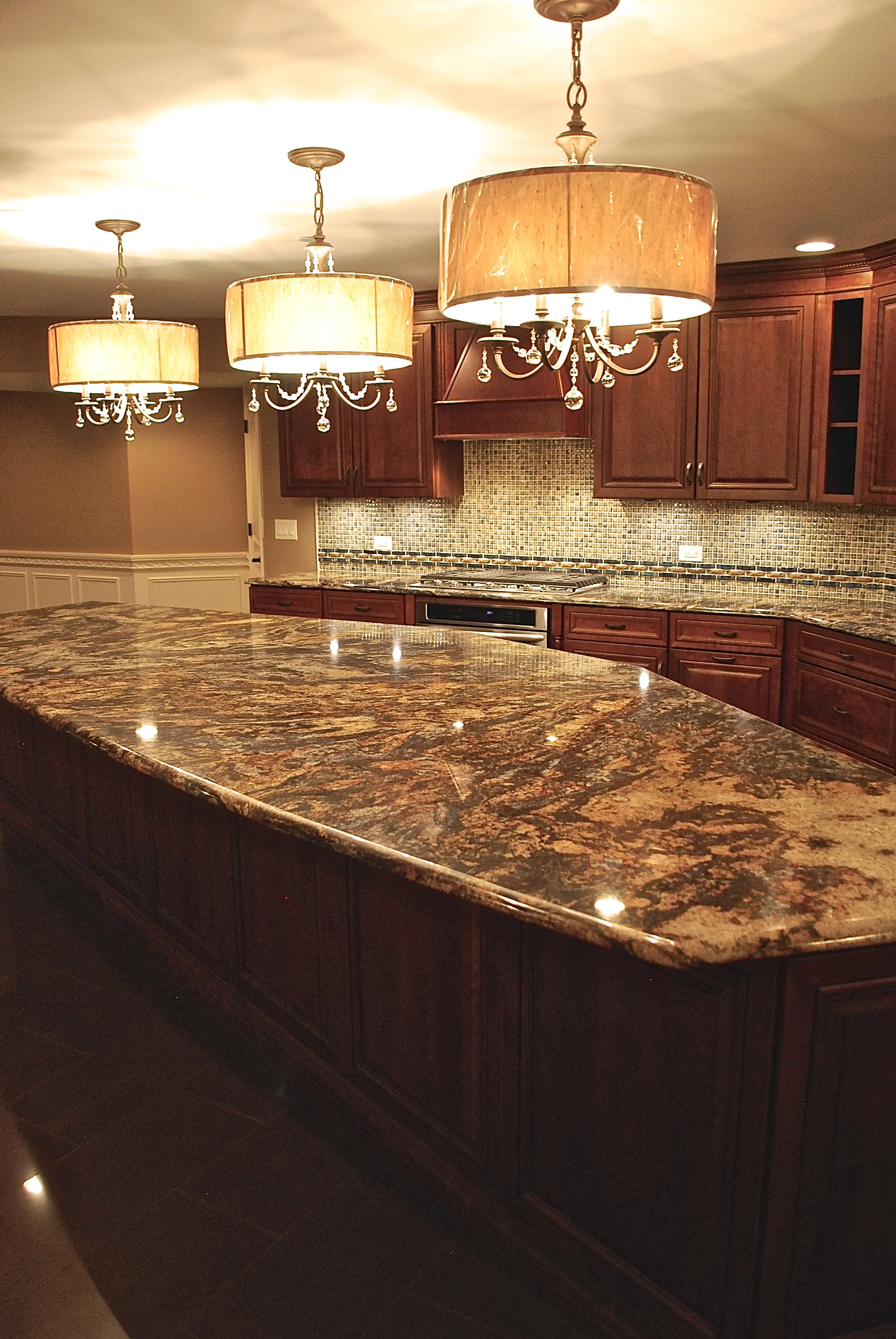 Naperville Basement Kitchen with Large Serving Area 