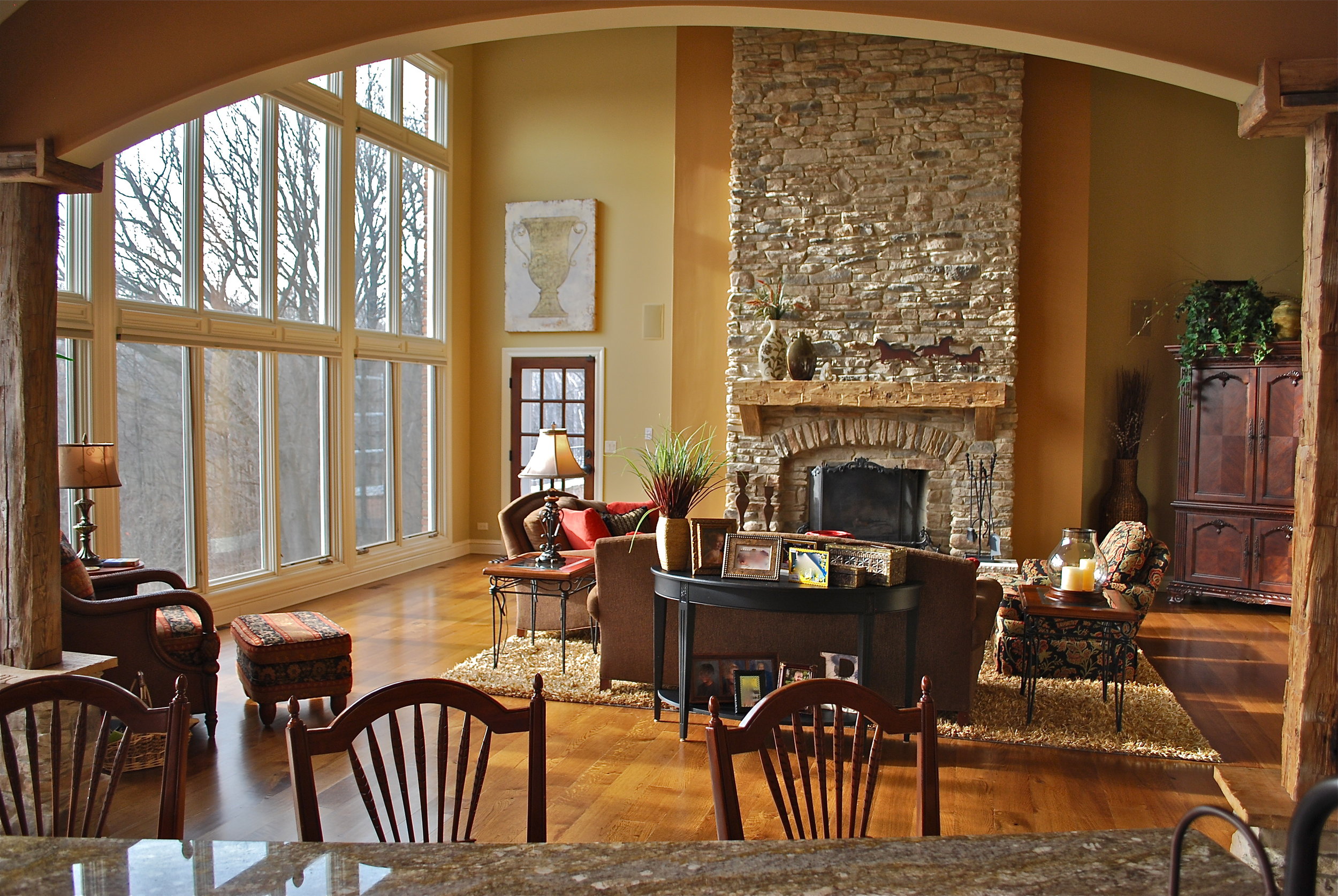 Stacked Stone Fireplace Remodel in Barrington IL