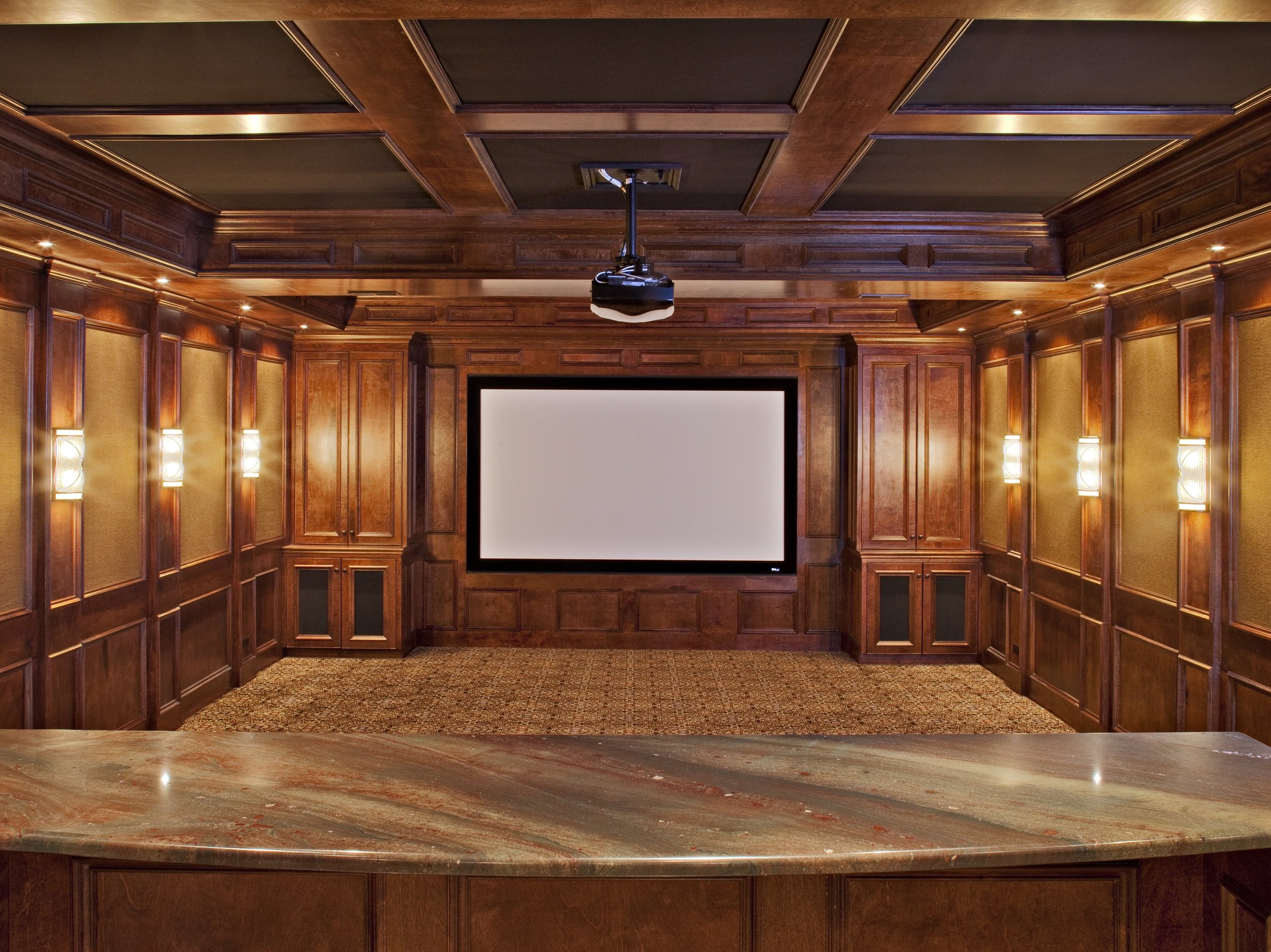 IMPRESSIVE BASEMENT THEATER ROOM OPEN TO FULL BASEMENT KITCHEN &amp; WINE CELLER.  LOCATED IN NAPERVILLE IL.