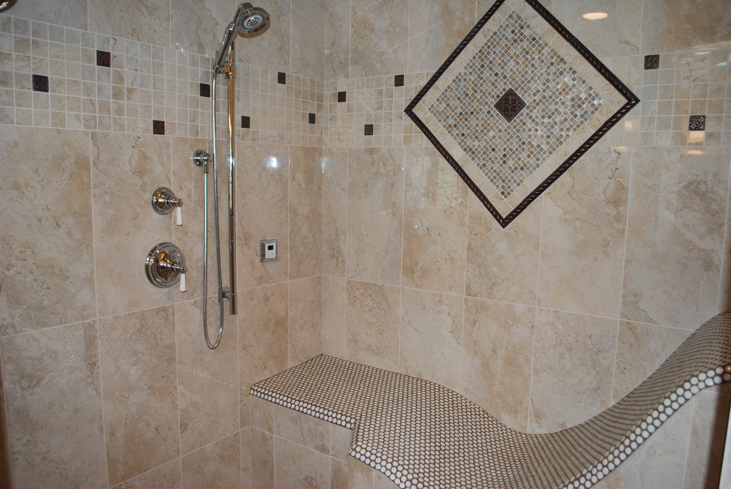 STEAM SHOWER IN BATAVIA IL WITH CUSTOM RECLINING BENCH
