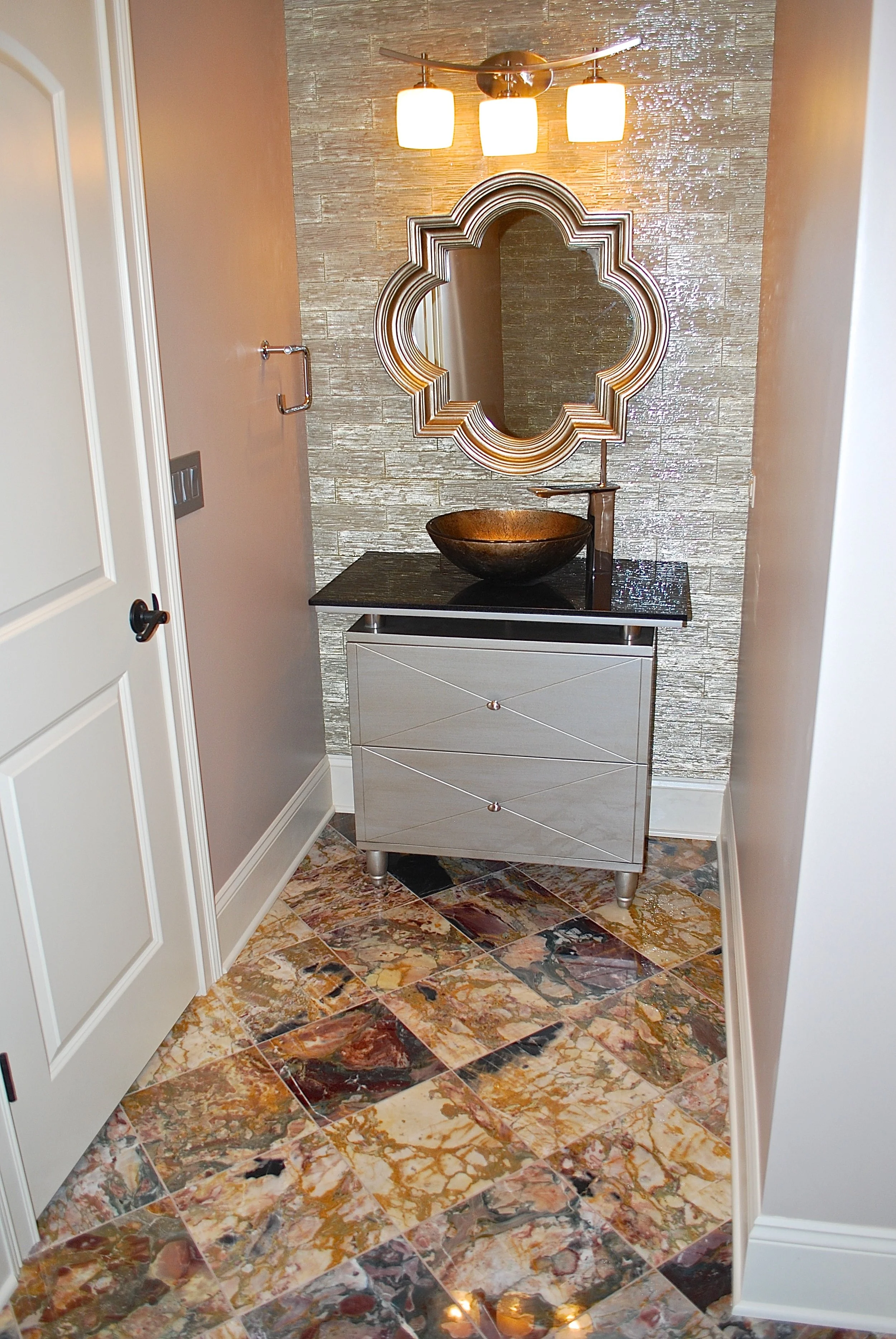 Wild Basement Bathroom in this Luxury Finished Basement in Naperville IL.