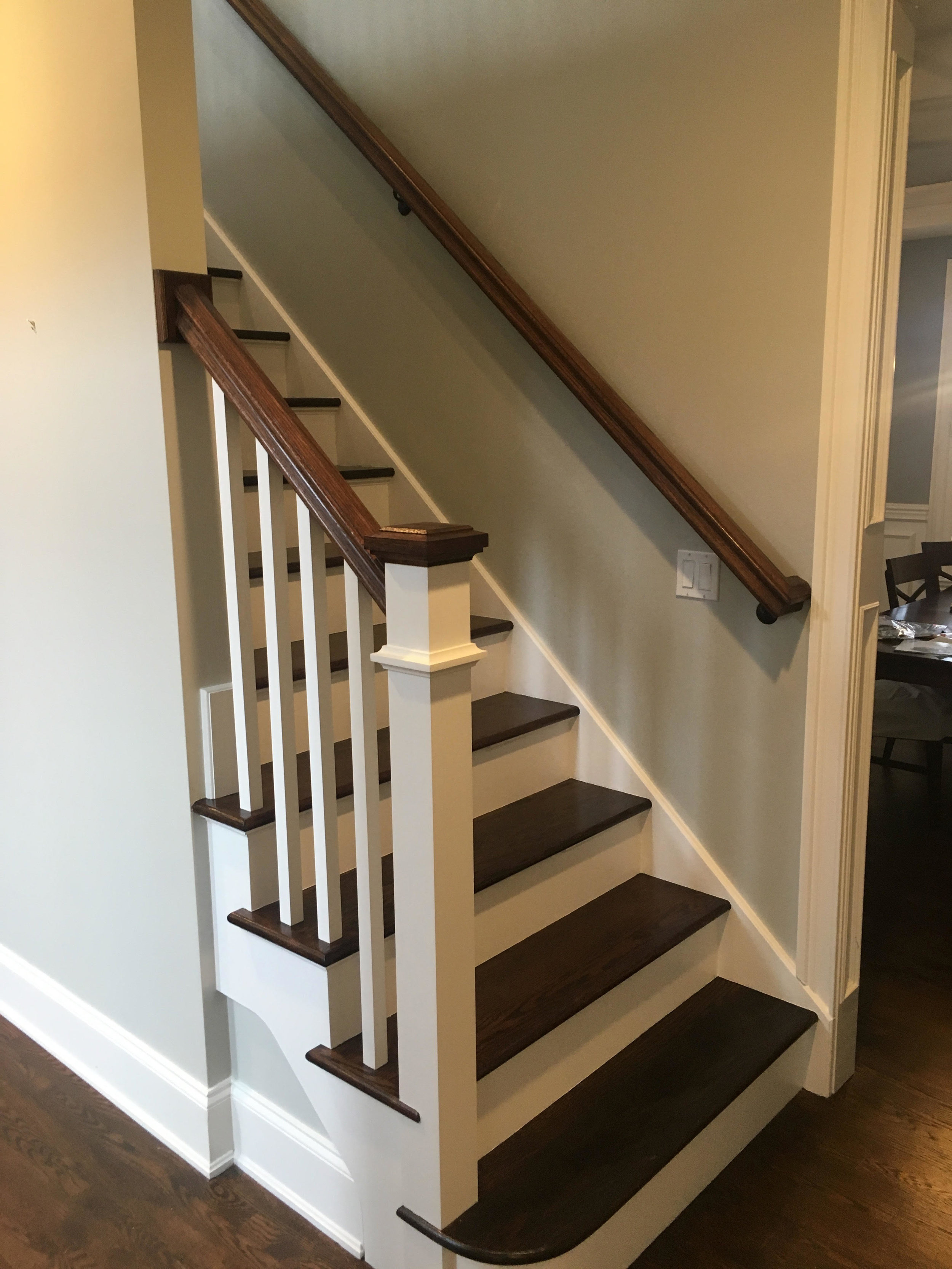 Glen Ellyn Foyer Staircase Updating Replacing Traditional Spindles