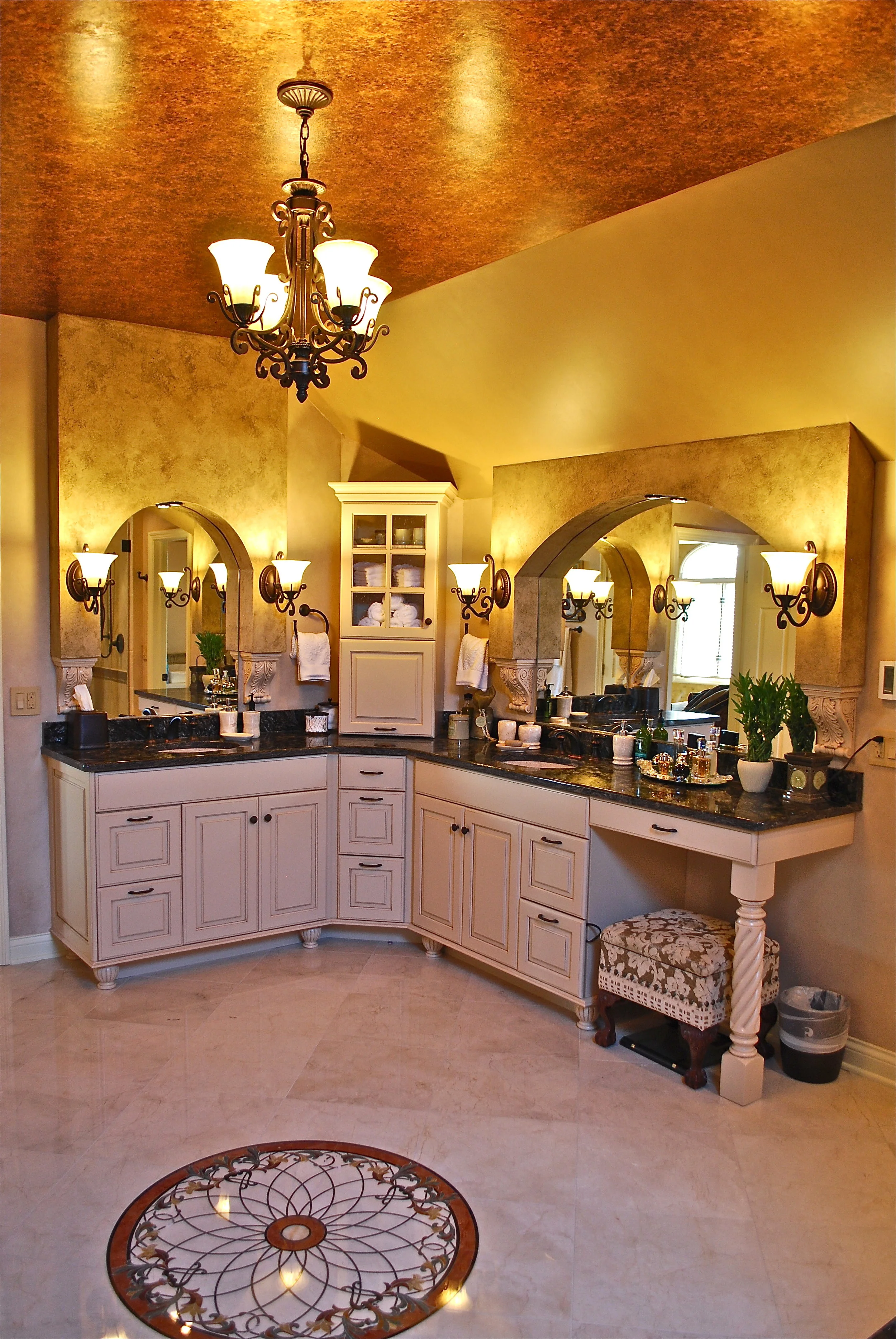 GOLD CEILING IN BATH REMODEL FAUX 