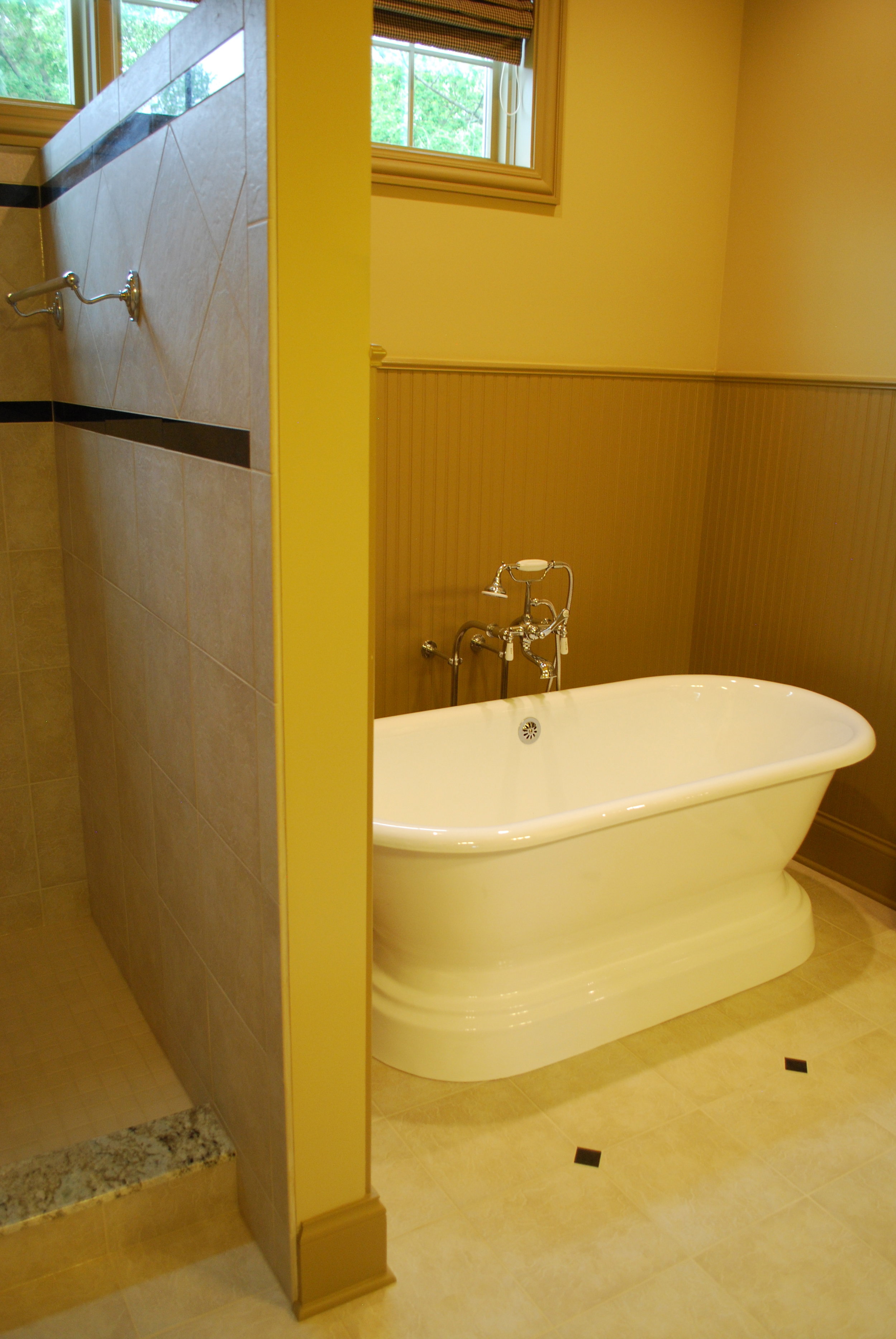 FREESTANDING TUB WITH WAINSCOTING IN GENEVA IL REMODEL 