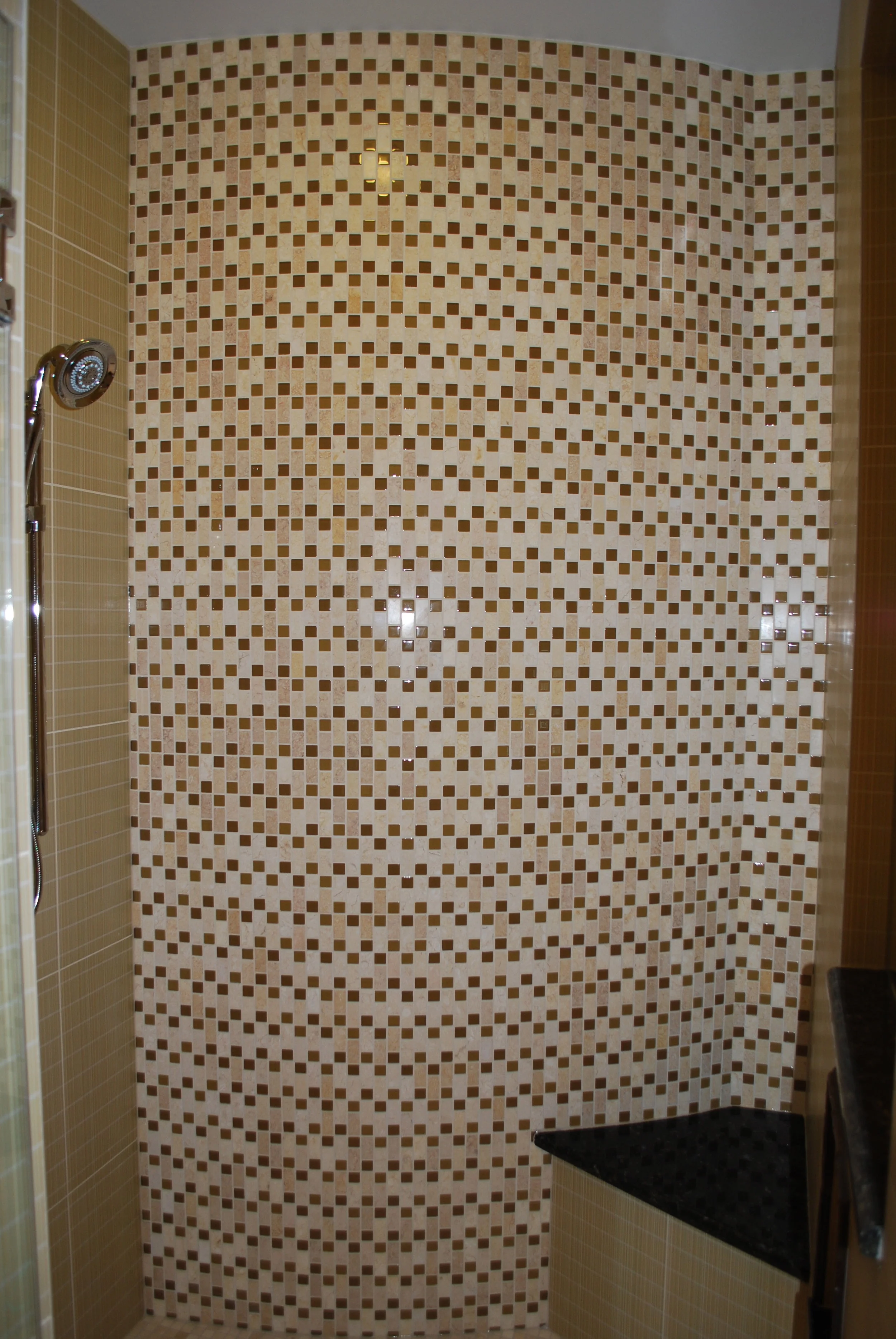 Curved Shower Wall Ideas with Mosaic Tile