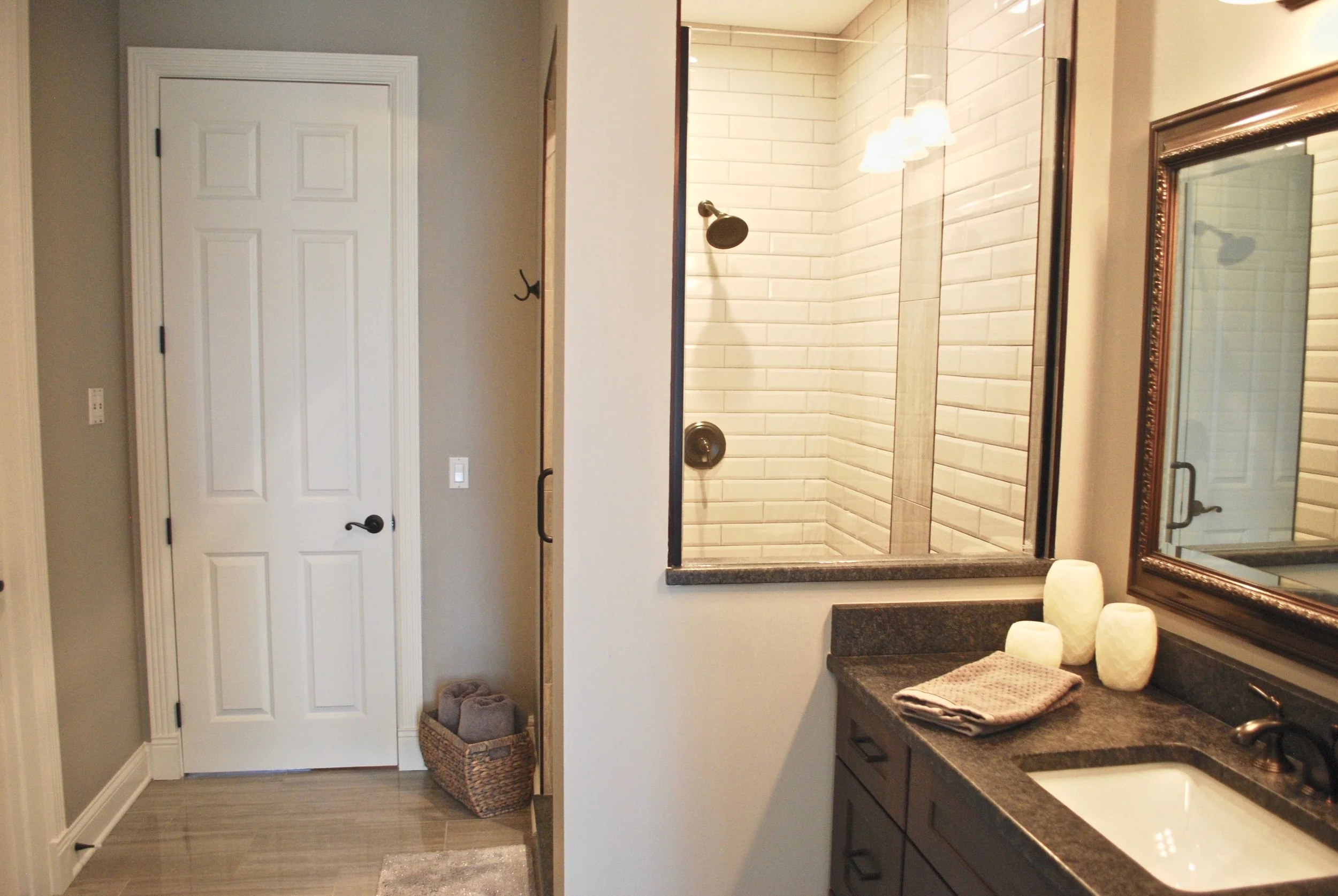 First Floor guest bathroom remodel in this St. Charles IL. Custom Home. Looking to Remodel &amp; Update your Bathrooms in St. Charles IL? Call Southampton Builders for All of Your Custom HomeRenovation Needs!