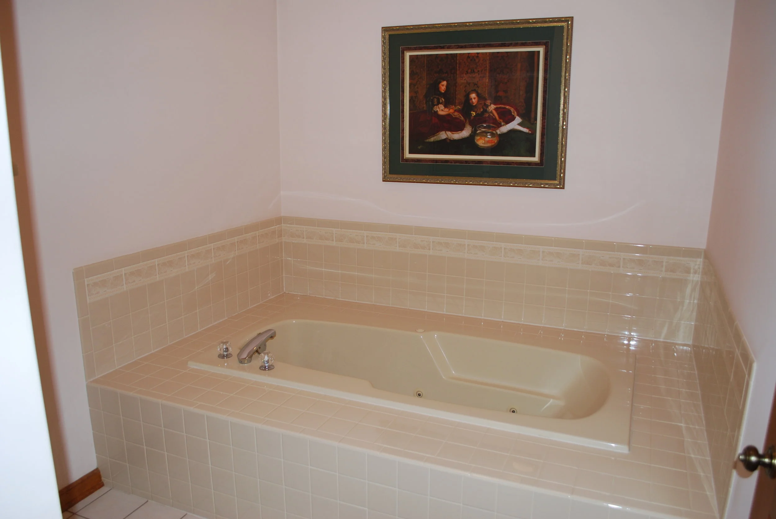 Yikes Look at that Tub Deck! It is So Big You Can Barely Climb into the Tub! Yank that Old Tub Out! New Buyers do Not Want them or they want Freestanding Tubs with NO Jets! It is Very Hard to Clean the Jets and they Grow Bacteria and Mold…