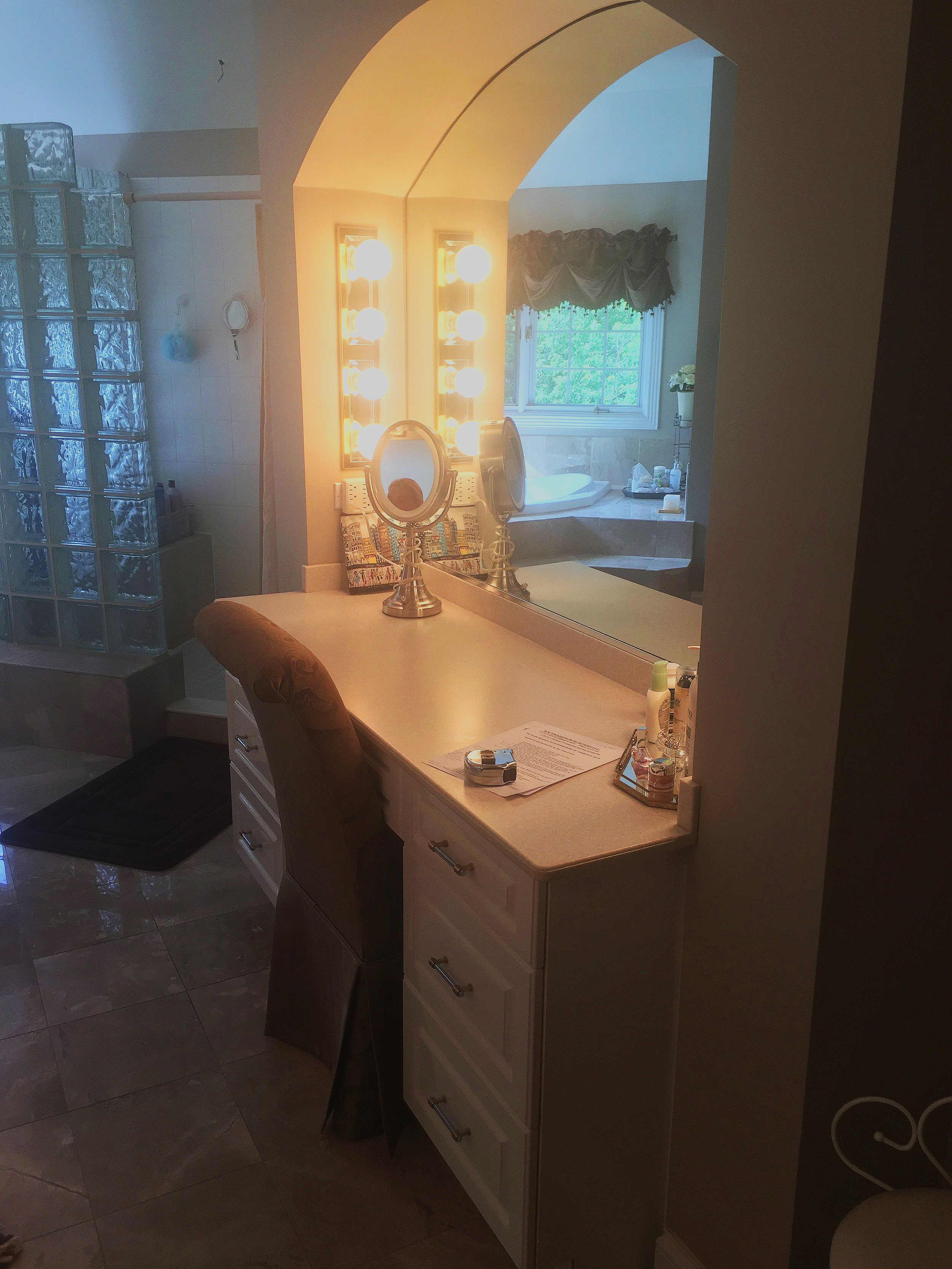 BEFORE &amp; AFTER PHOTOS OF NAPERVILLE IL MAKE UP AREA REMODEL IN LARGE CUSTOM HOME MASTER BATHROOM