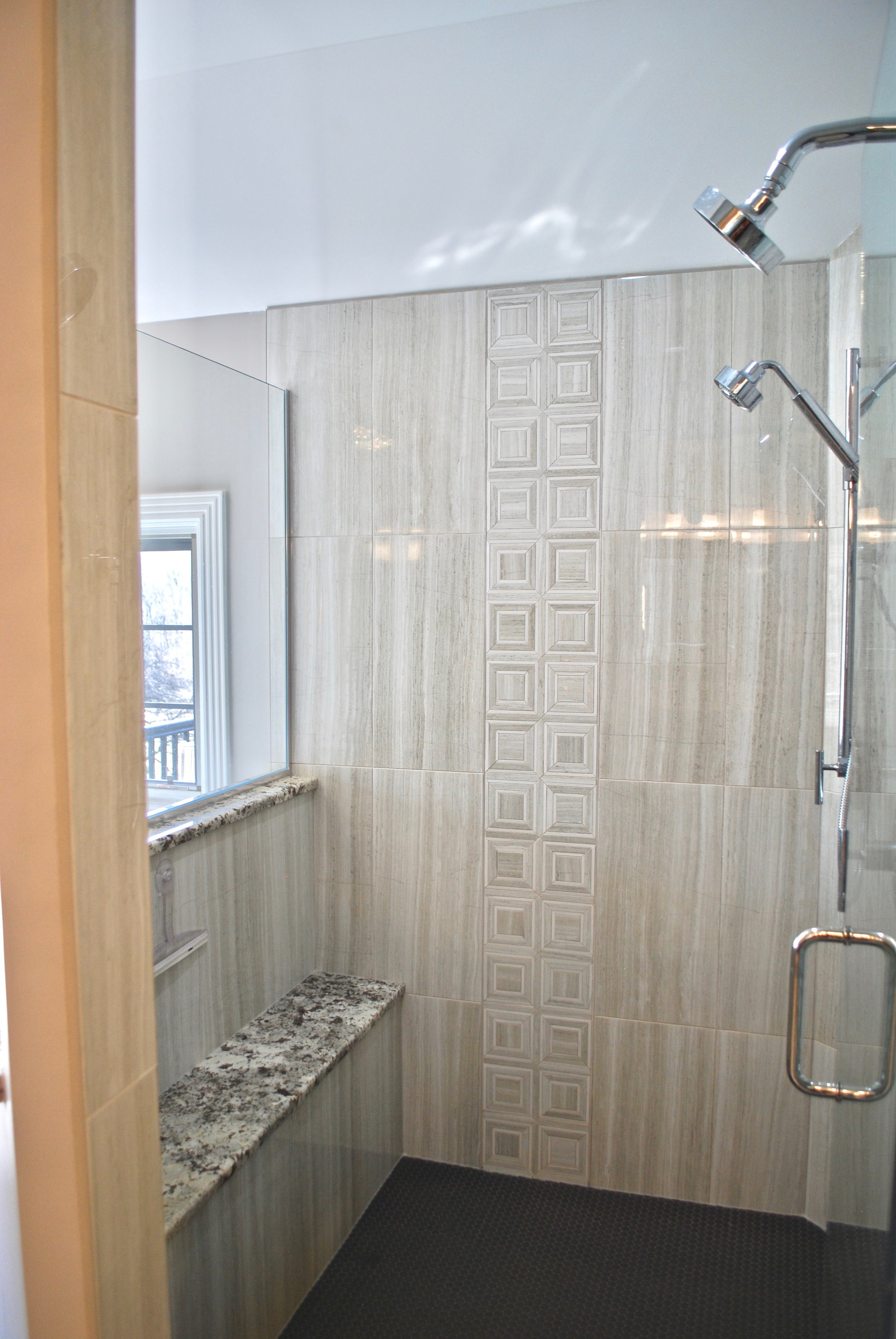 LARGE WALK IN SHOWER WITH BATHROOM RENOVATIONS IN THIS NAPERVILLE IL CUSTOM BATHROOM UPDATE