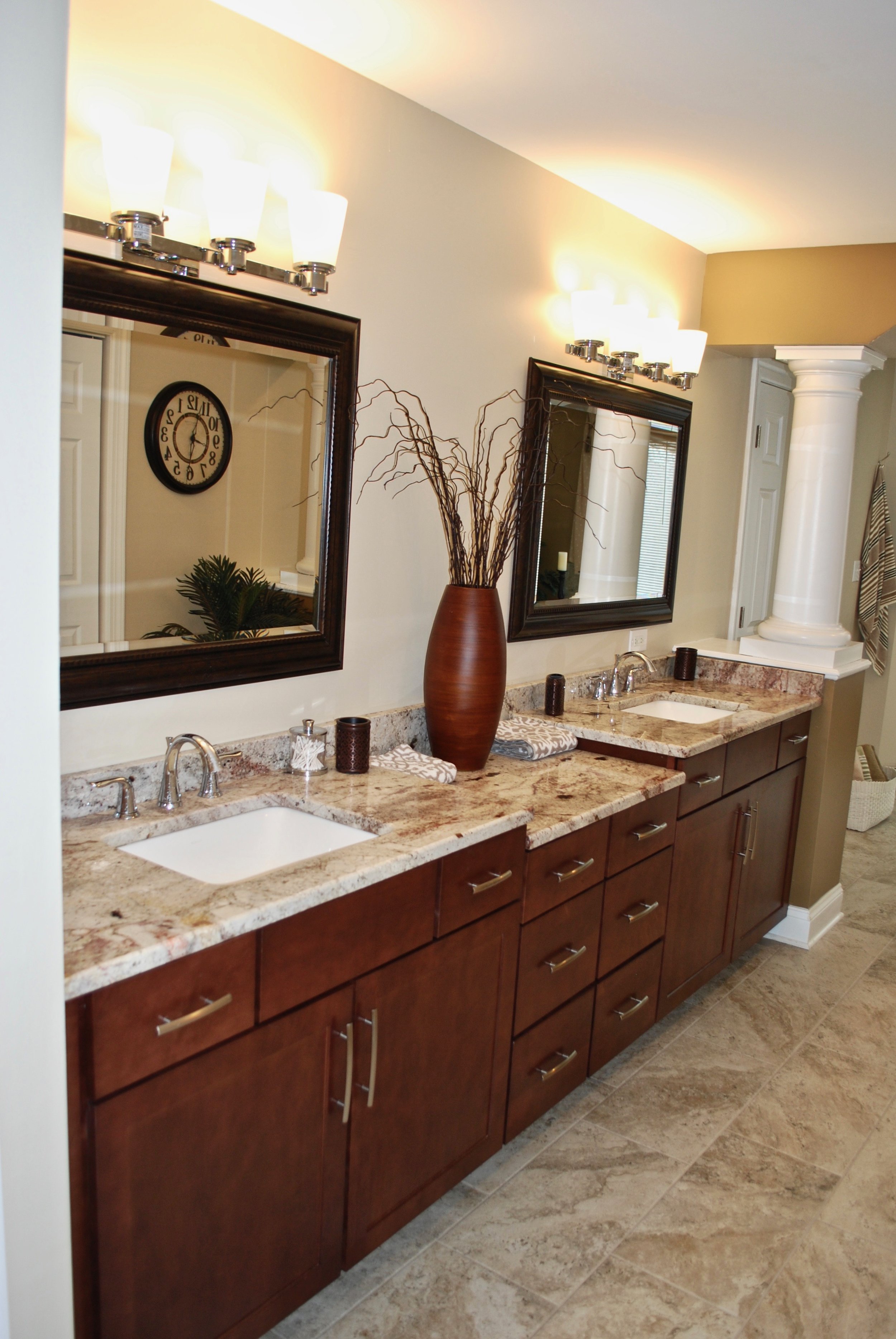 Bathroom Remodeling in Geneva IL. Painted Vanities &amp; New Cabinets 