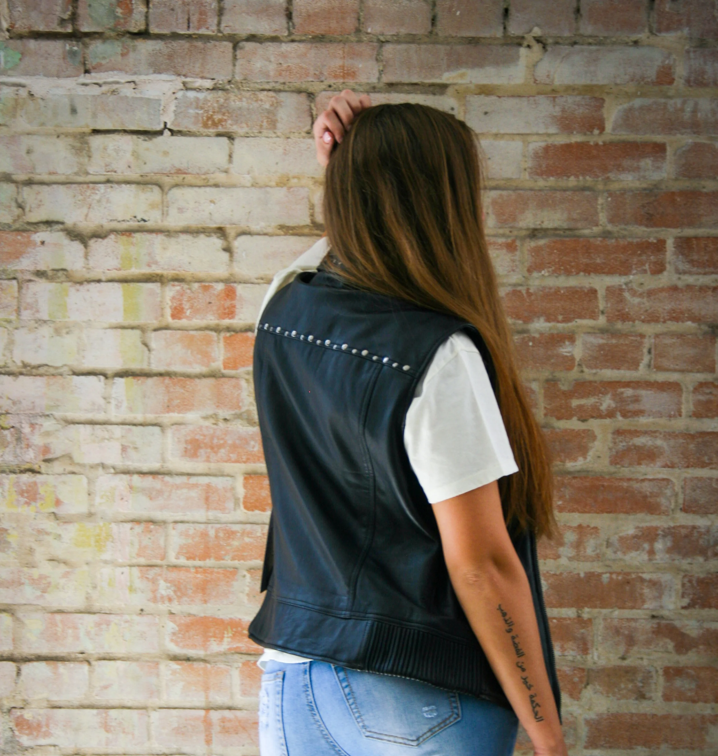 Old School Snap Down Front Collar Vest with Studs S - 5X In House Label