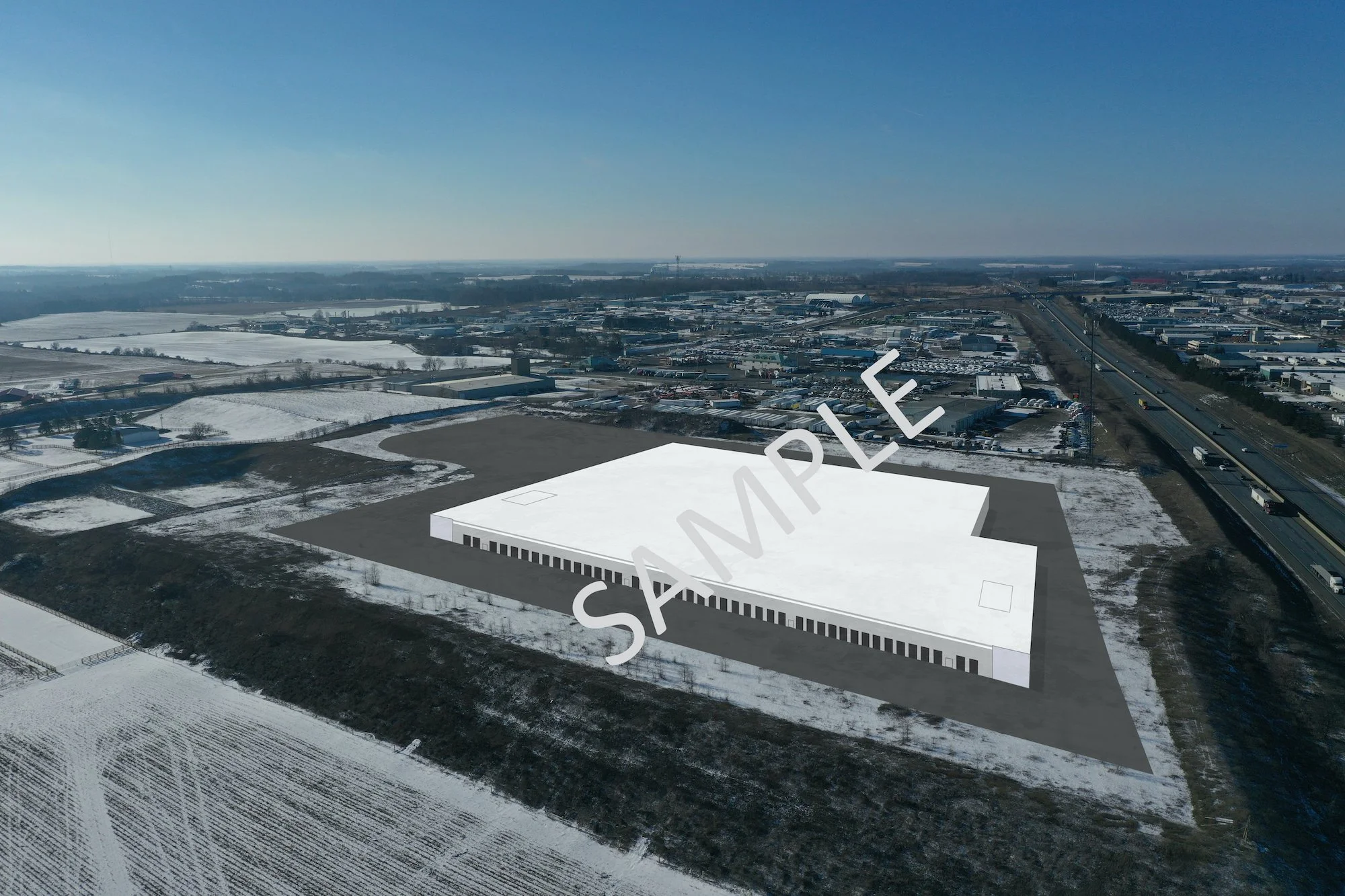 drone building render photo