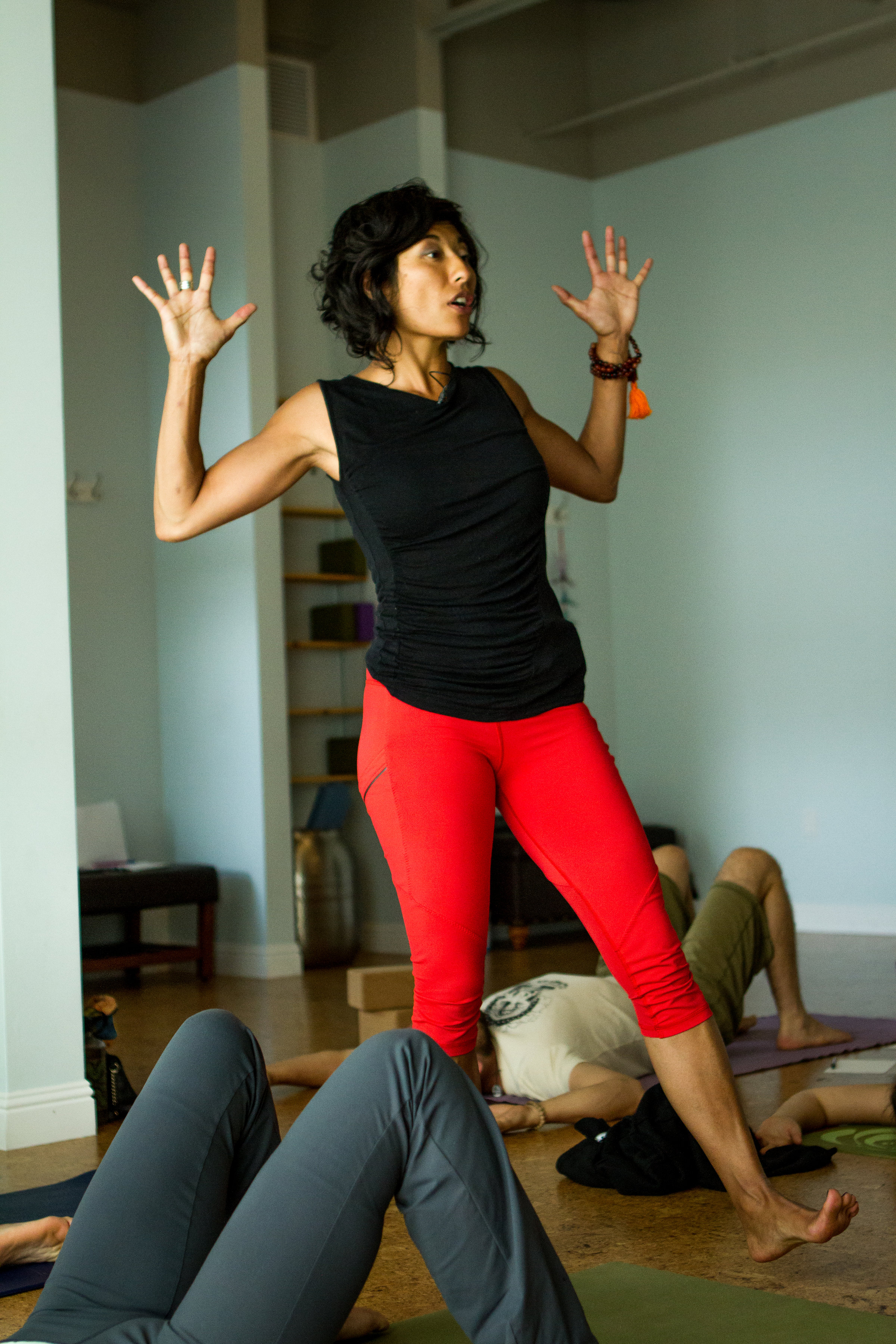 Serena Arora teaching yoga