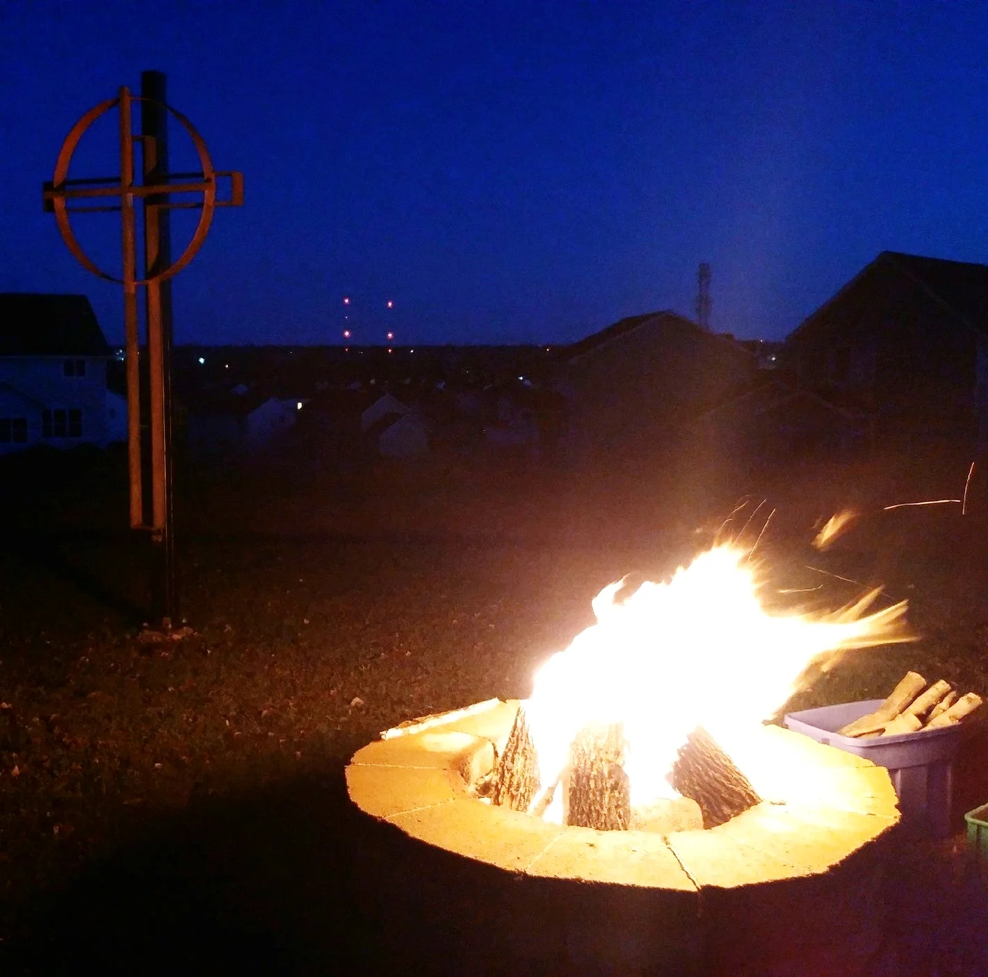 Photo taken at the Easter Sunrise worship - just before dawn and the Easter message was proclaimed. 