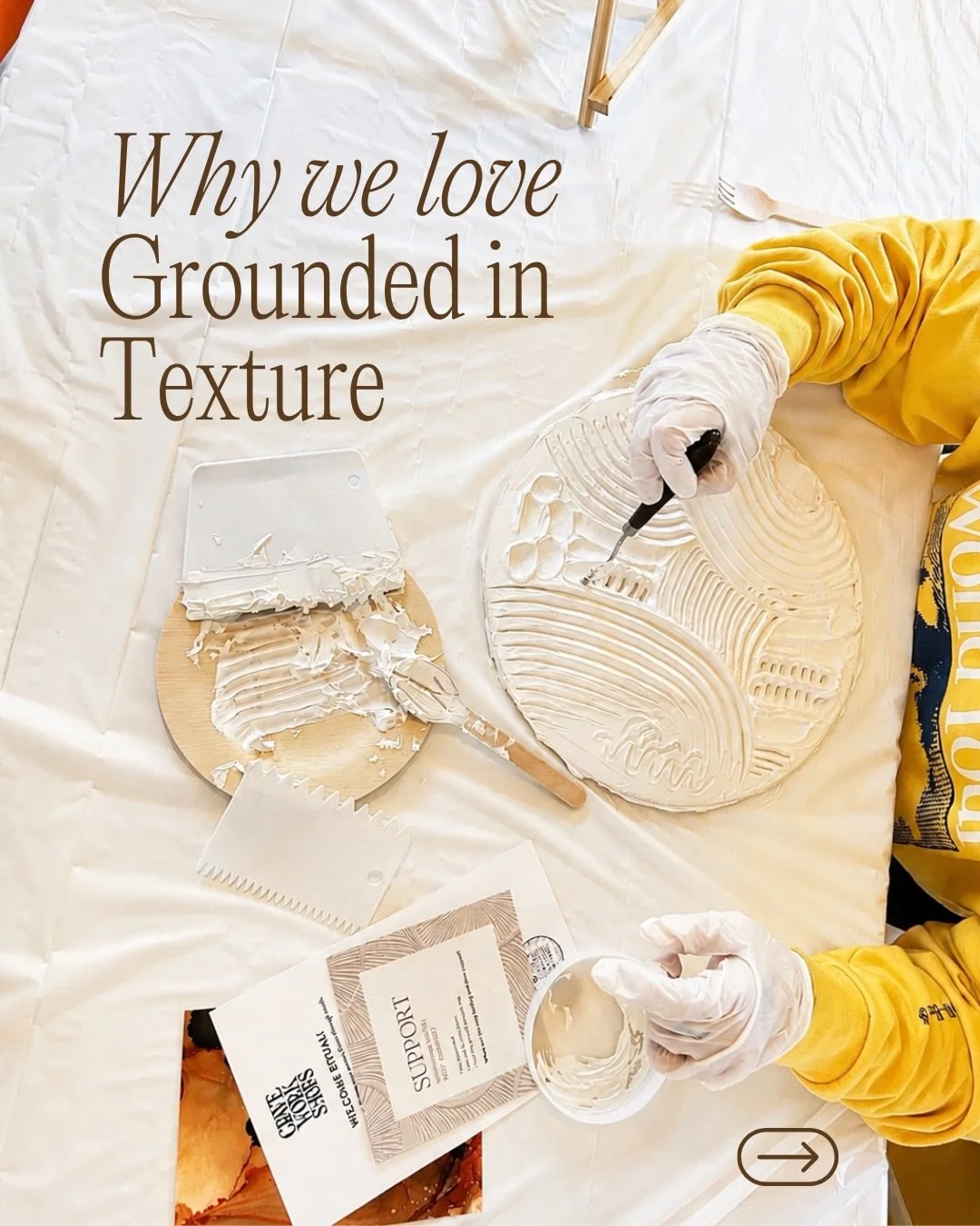 5 Ways the Grounded in Texture Experience Supports Mental Well-Being

1. Slows Down a Busy Mind
Working with natural textures invites participants to focus on the present moment, creating a calming, meditative experience that helps reduce stress and 