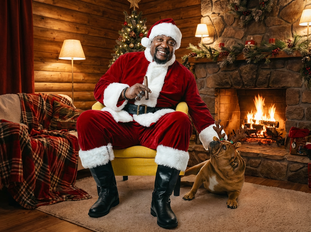 Santa Rayford and Otis the reindeer