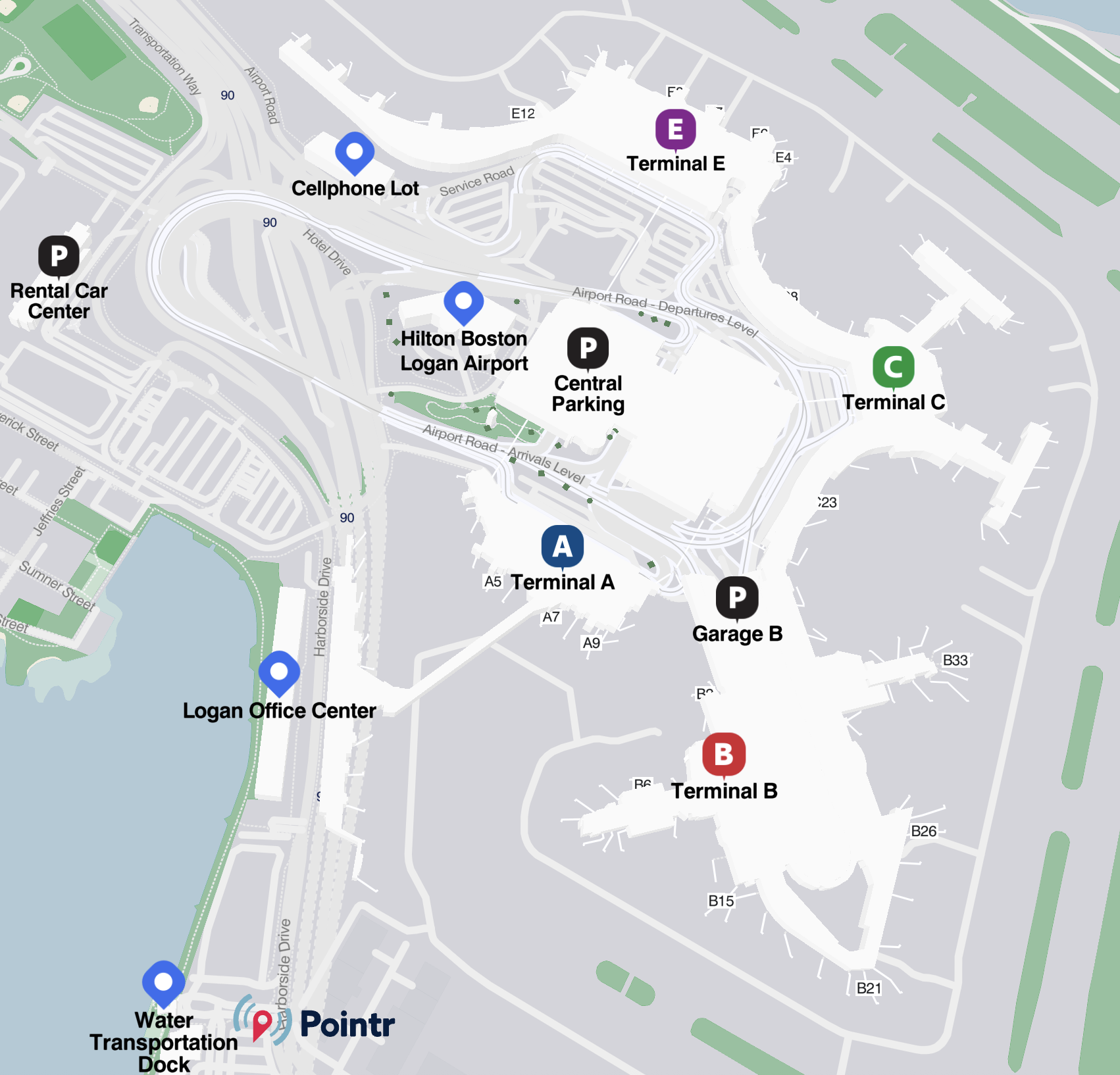 Logan Aiport Terminal Map