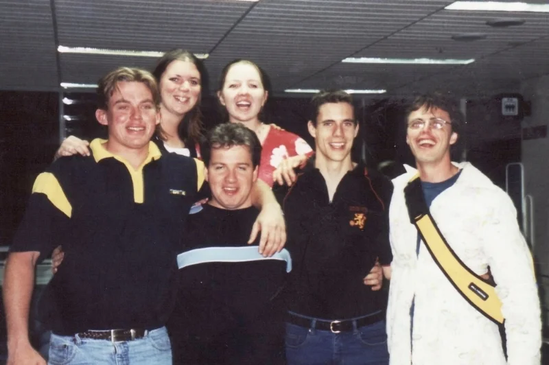 Left to Right: Steve Proud, Geraldine Bilston, Martin Pannell, Megan Proud nee Belcher, David Haydon, Martin Thorsen