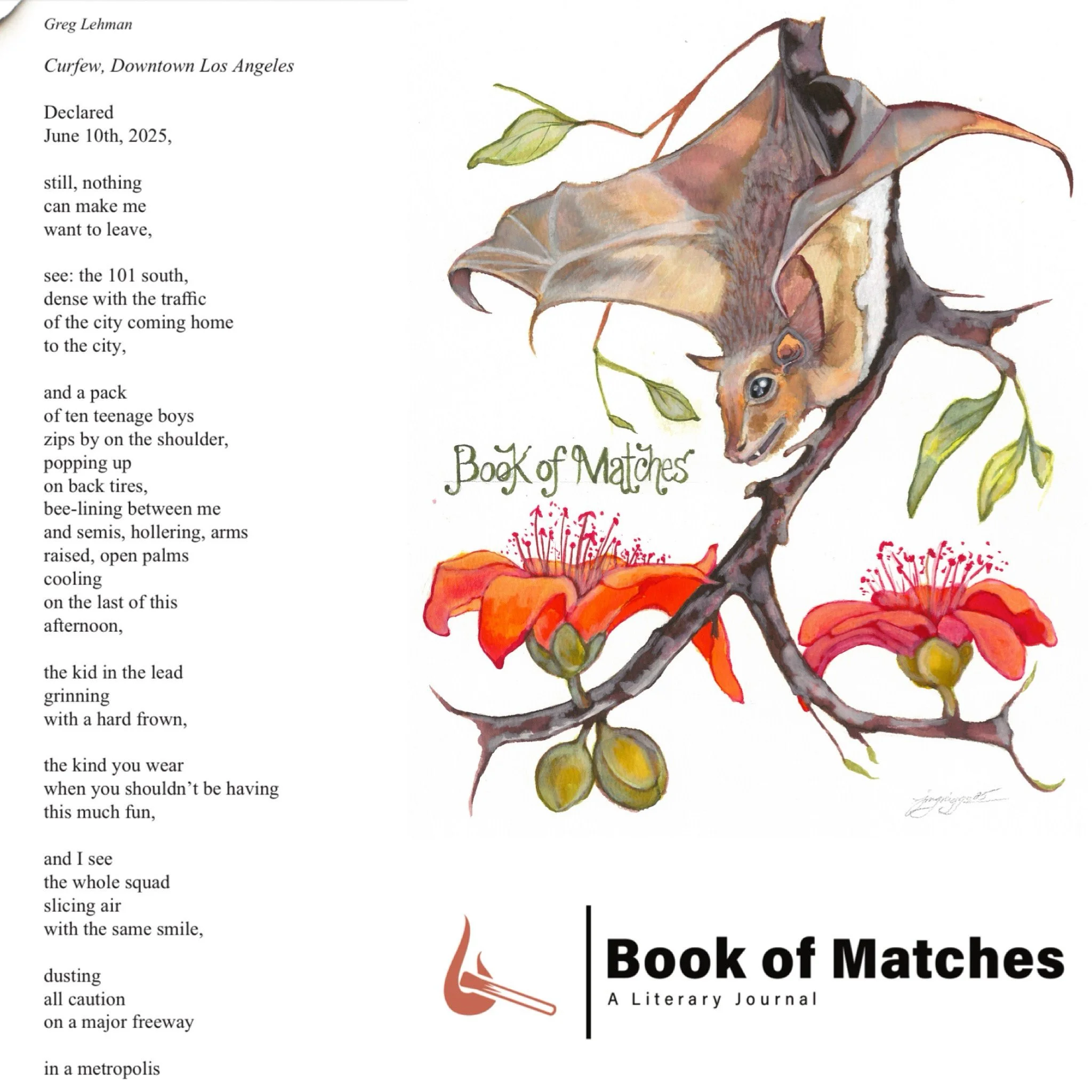 "Curfew, Downtown Los Angeles" published at "Book of Matches"