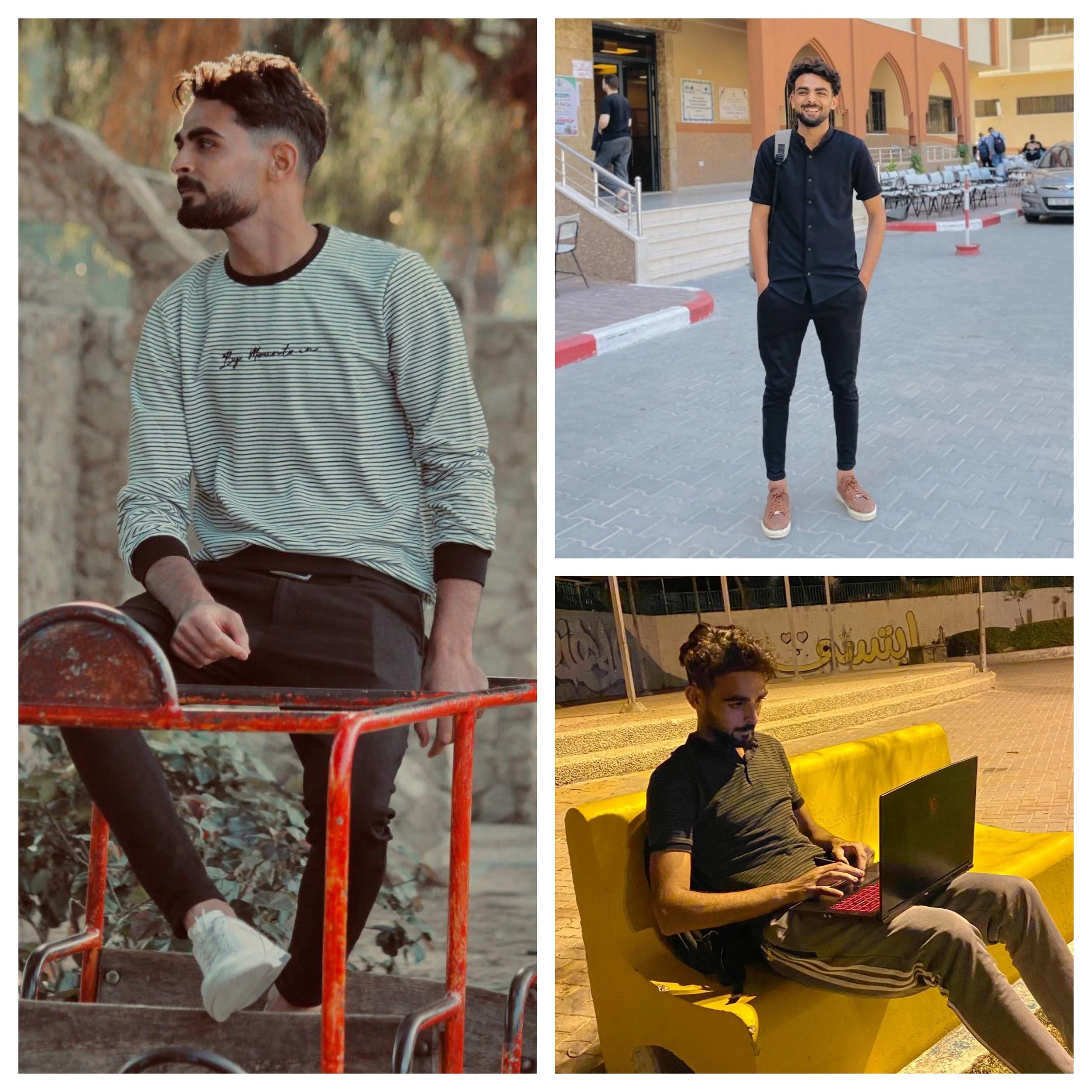 Moaz Mohamed Haggag, 23, "I want people to hear my story... in the hope that this will shine a spotlight on the people of Gaza and the hardships they face..."  - 
