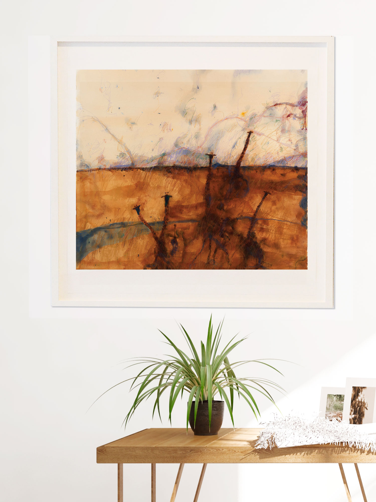 Giraffes Approaching John Olsen Limited Edition Print
