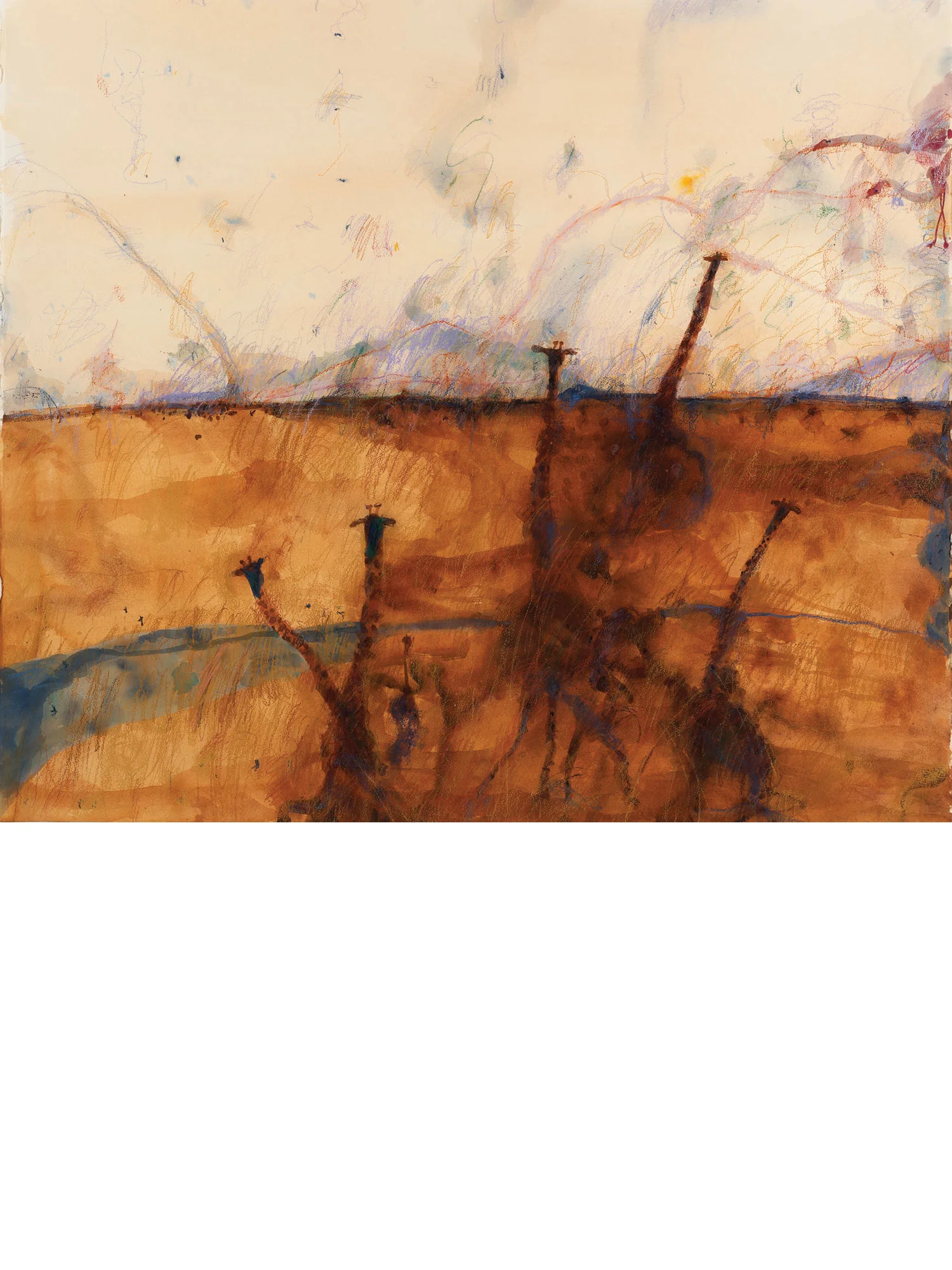 Giraffes Approaching John Olsen Limited Edition Print