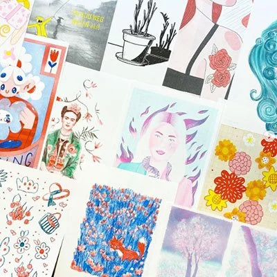 A-colourful-and-varied-array-of-riso-printed-artwork-from-various-artists.-Print-shop-West-Perth