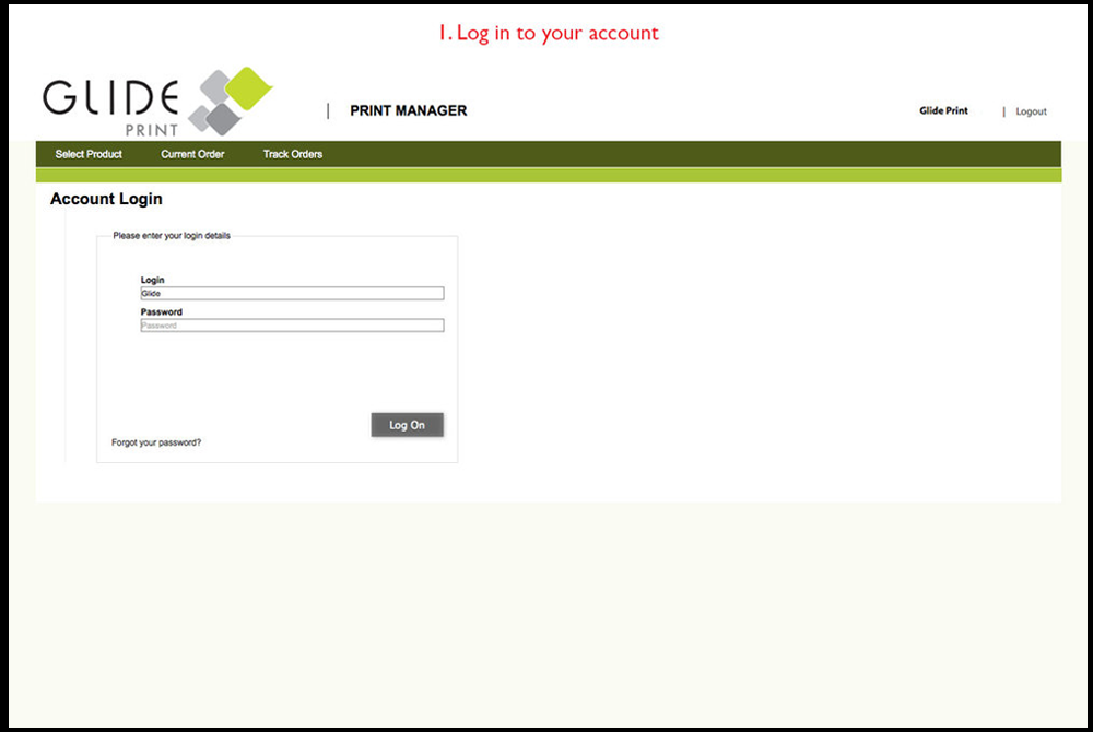 1. Log into your account