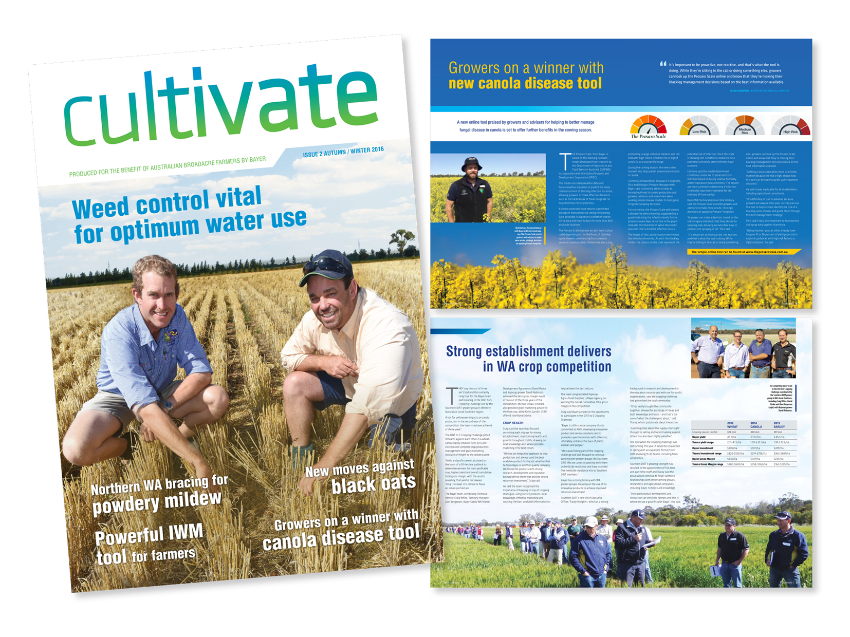 A two-page brochure for an agricultural company called Cultivate. Print services West Perth and Subiaco