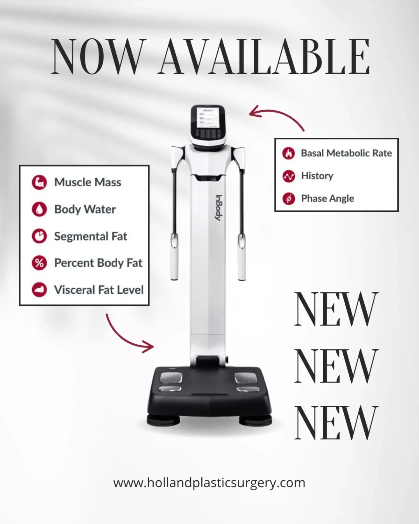 Introducing the InBody 380 at Holland Plastic Surgery &amp; Aesthetics

We&rsquo;re excited to share the newest addition to our practice &mdash; the&nbsp;InBody, an advanced body composition analyzer that gives our team a deeper understanding of your