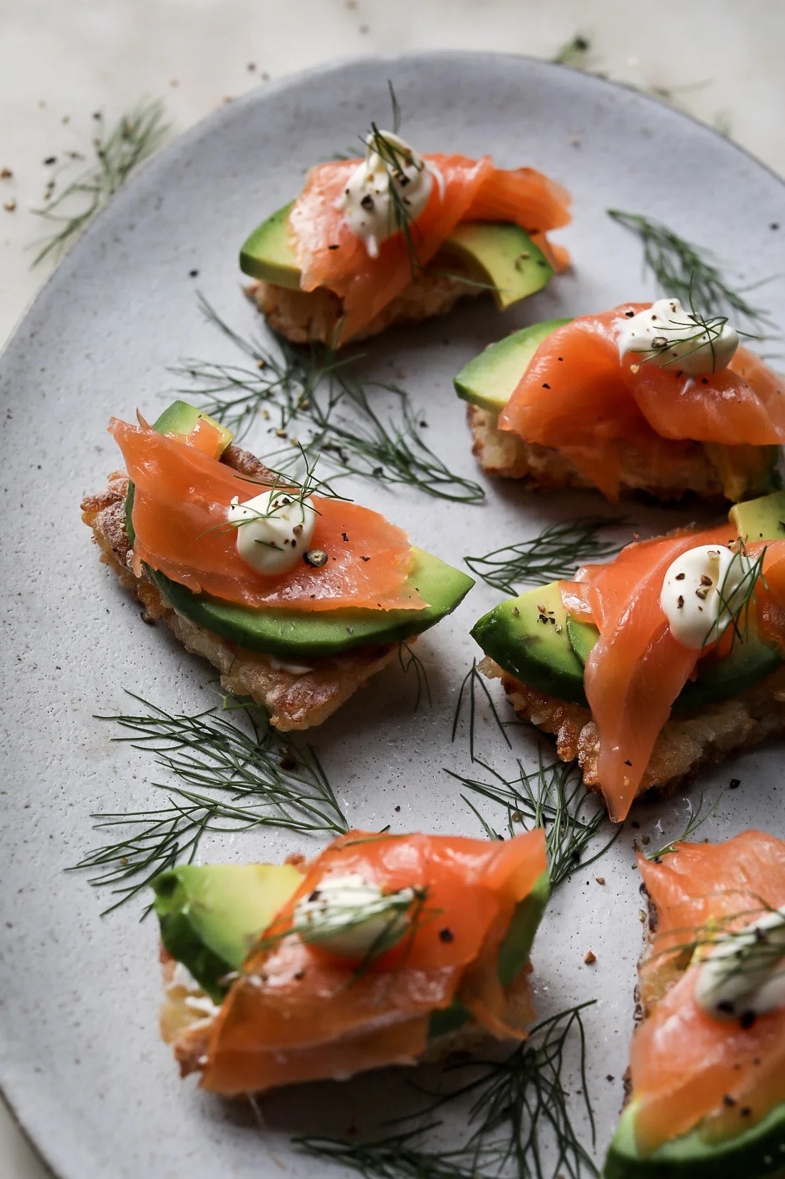 Crispy Sushi Rice with Smoked Salmon and Avocado